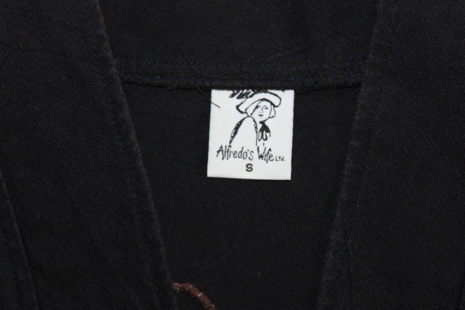 Alfredos Wife Black Cardigan Style Embroidered Western Themed Cactus Whimsical