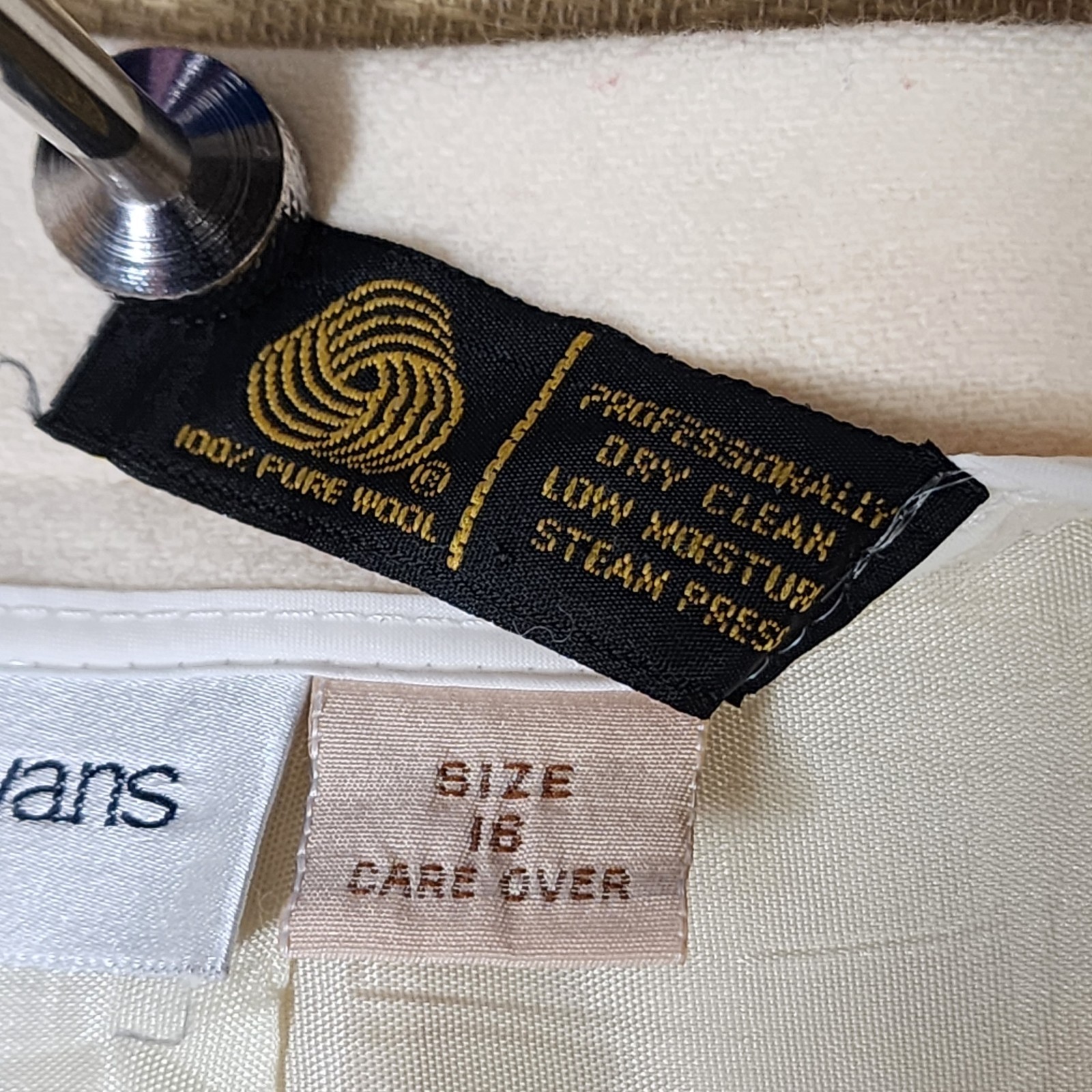Classic Preppy Richard Evans 100% Pure Wool White Pleated Pants 16 Coastal Vtg