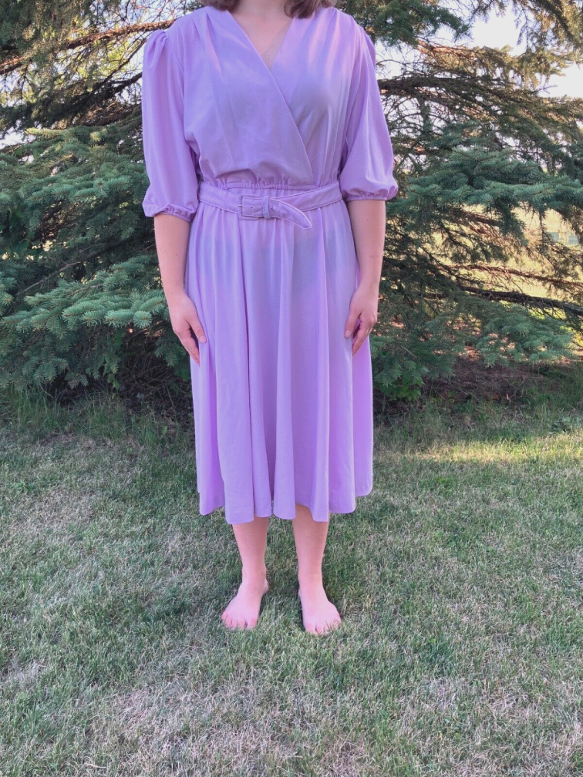 Vintage Lorac Original Purple Dress with Belt