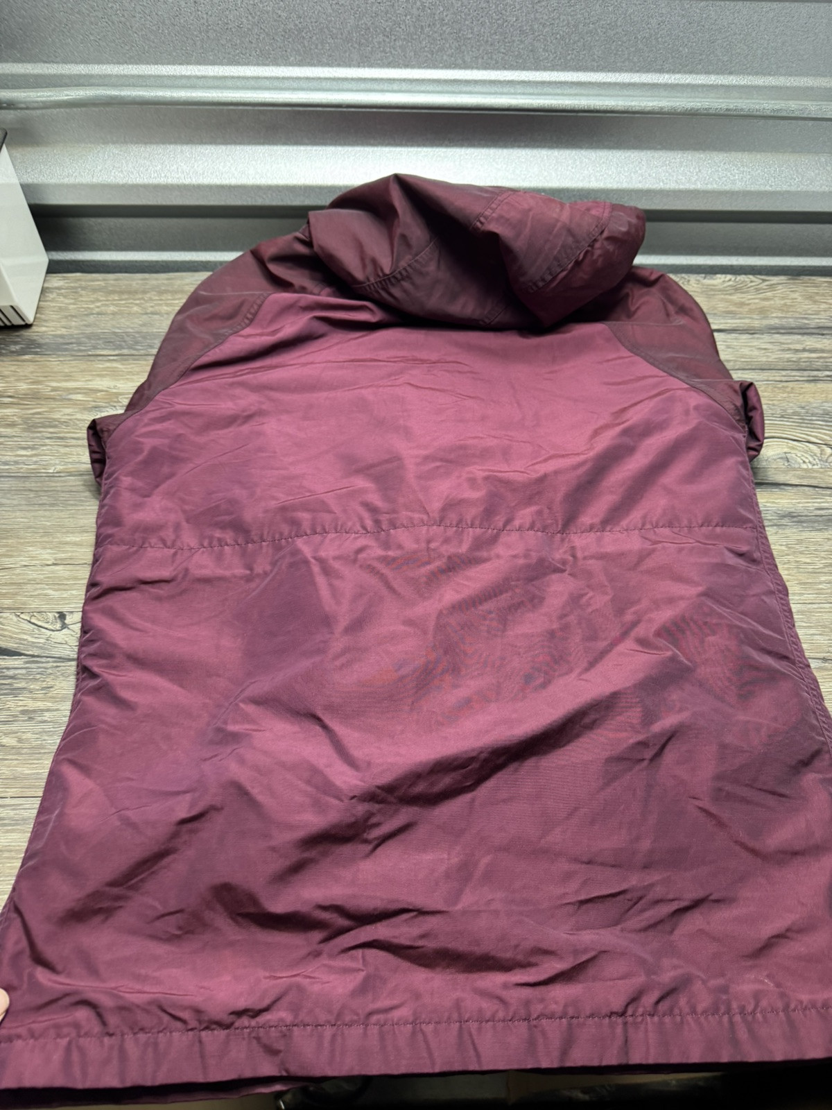 Vintage Woolrich Women’s Hooded Wool Plaid Lined Parka Coat Burgundy Made In USA