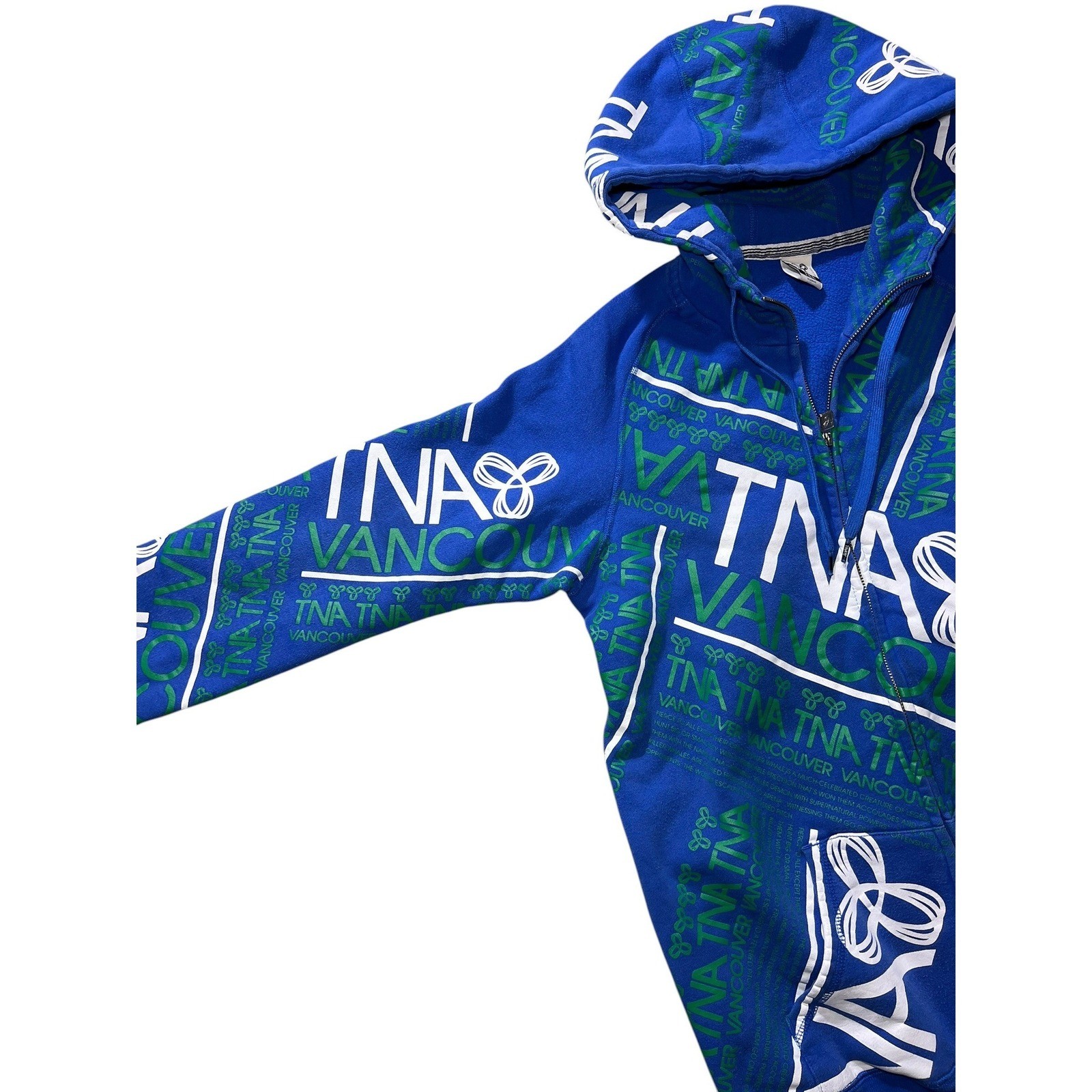 Vintage TNA Aritzia Vancouver All-Over Print Zip-Up Hoodie Size XL Y2K