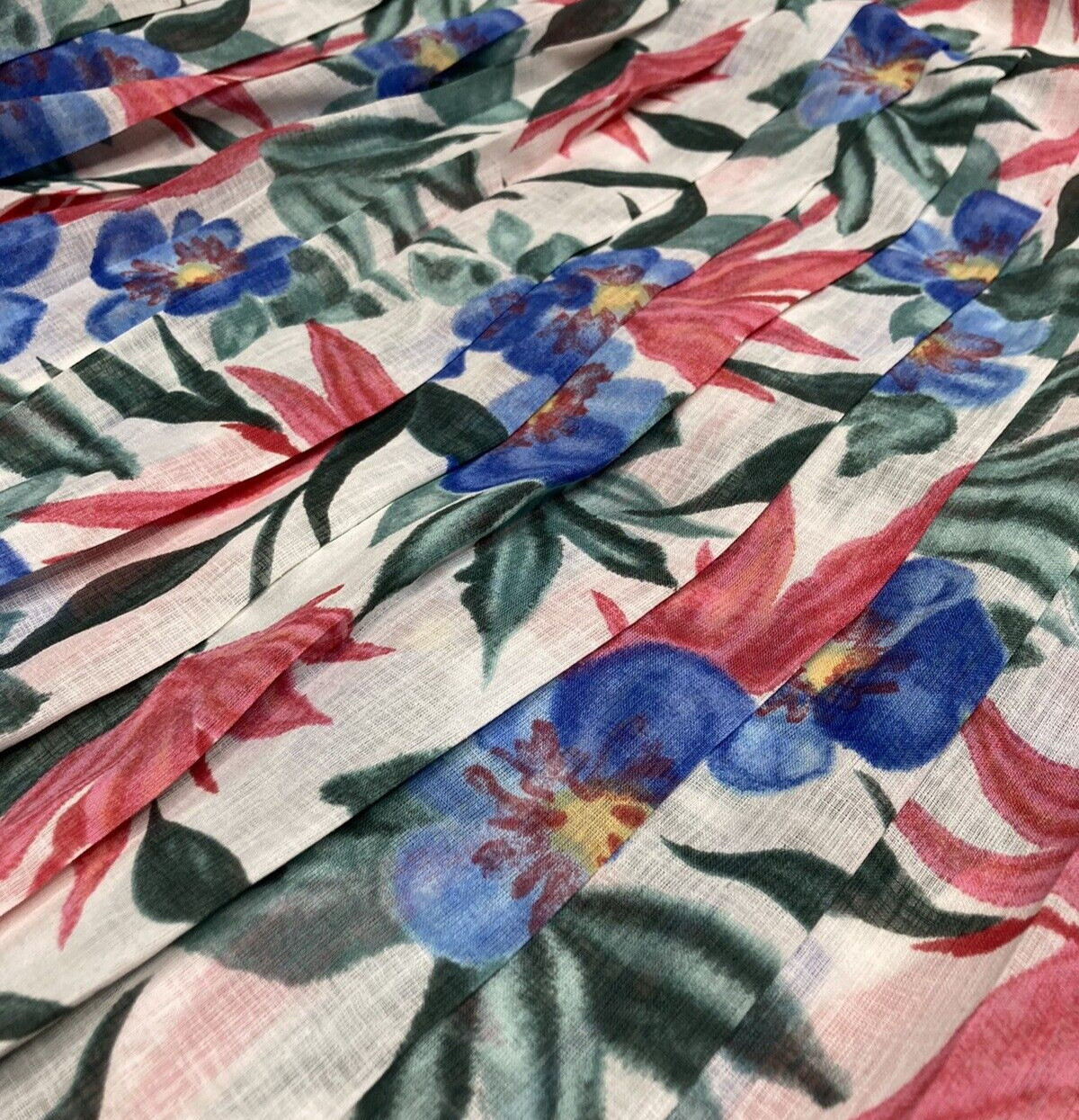 Vintage Billy Jack For Her Dress Midi Pleated Floral Colorful Sleeveless Sz 7/8