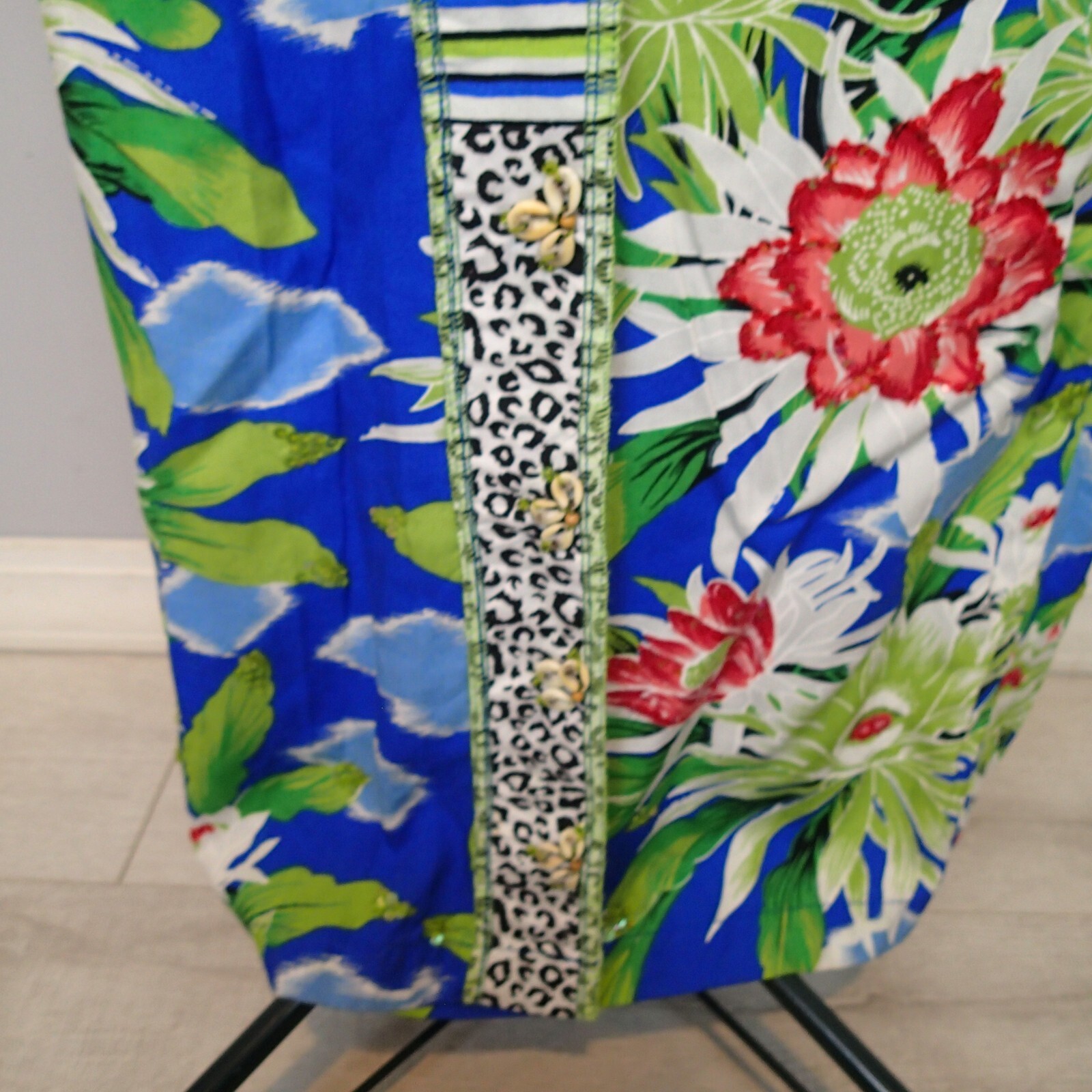 FAITH by Celia Forrester Set S Top Skirt Tropical Floral Shirt hawaian blue