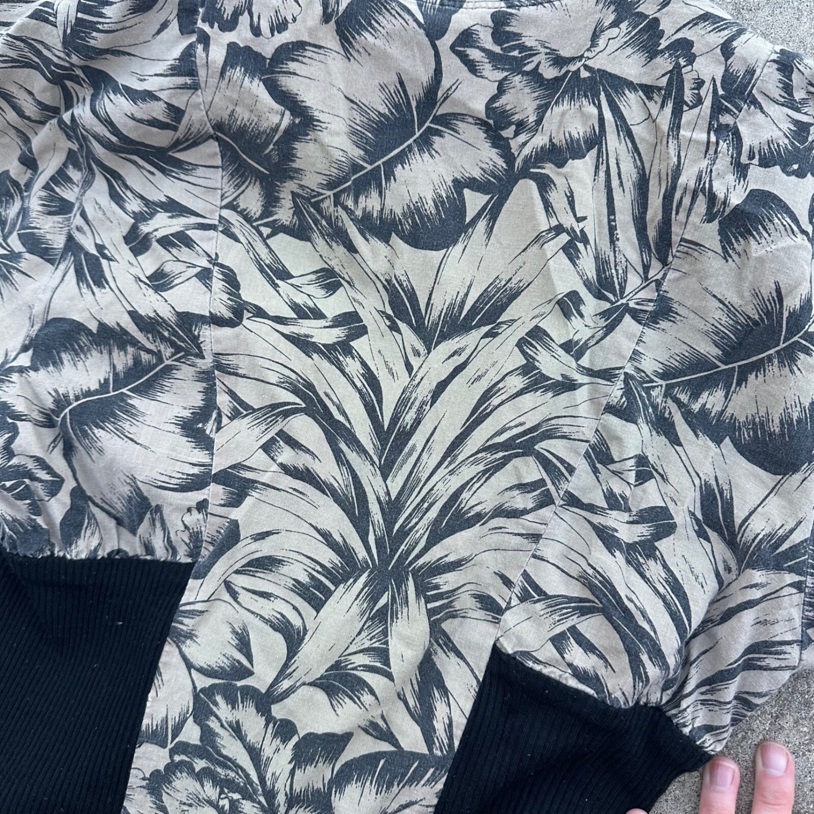 Choon California Dress Palm Leaf Print Corset Waist Button Up Vintage