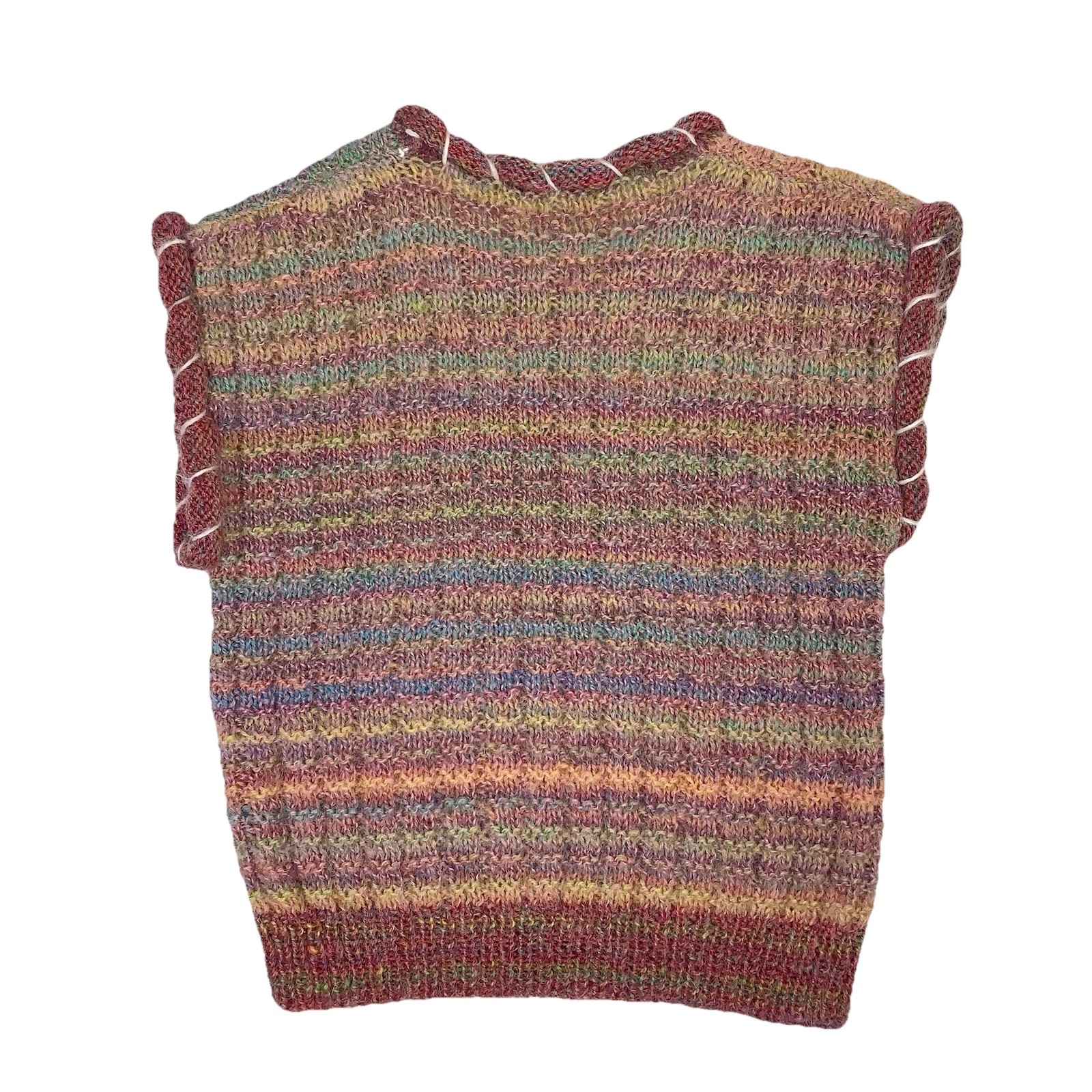 Vintage Jumpers New Zealand Womens Wool Sweater Sz M 90s Hand Made Multi Color