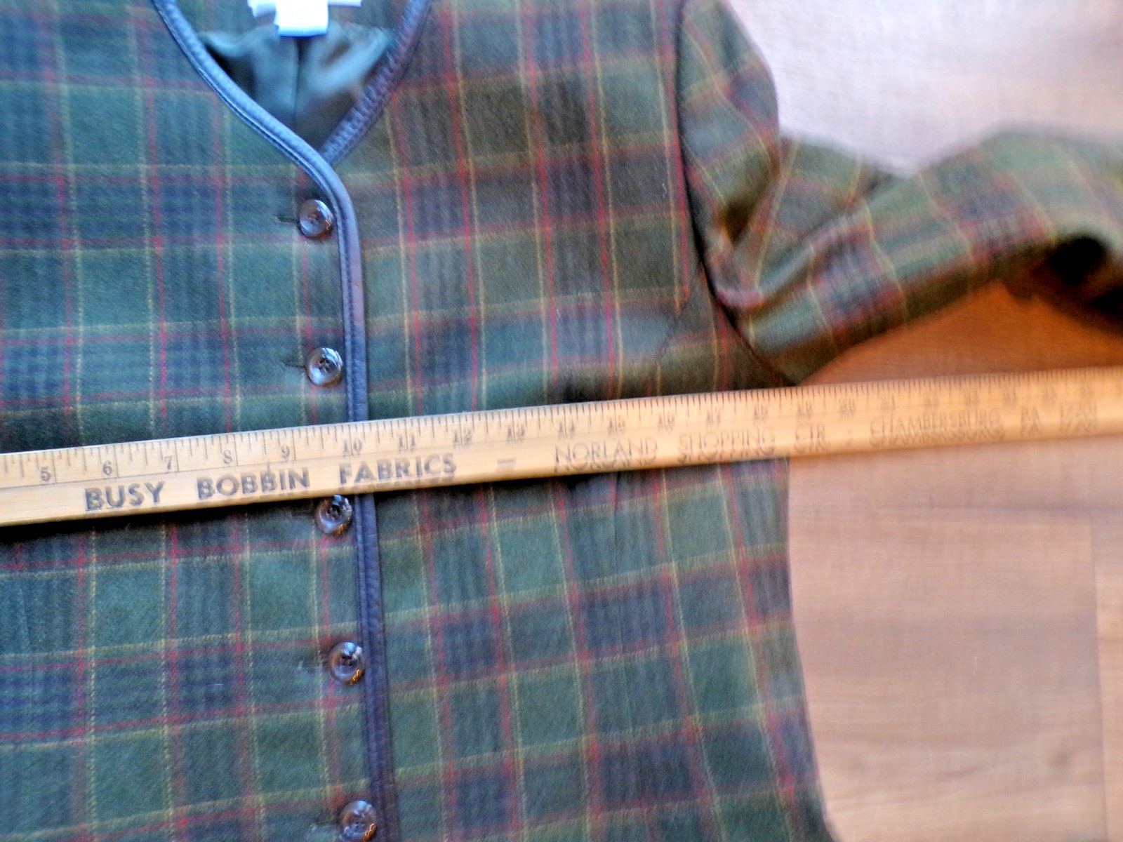 Vtg Pendleton Lined Wool Jacket Size 10 Petite Olive Plaid Tailored Classic