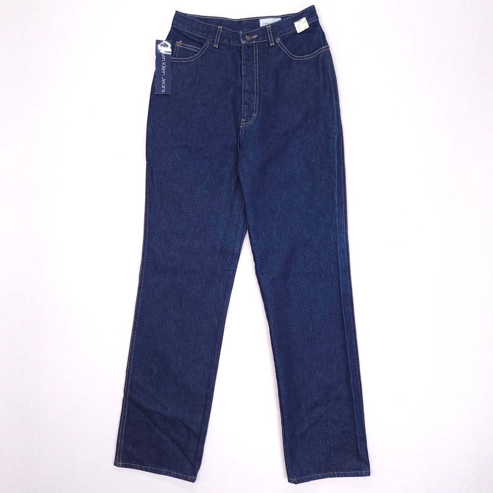 Deadstock Calvin Klein Womens High Waist Cigarette Leg Jeans Dark Wash USA 12