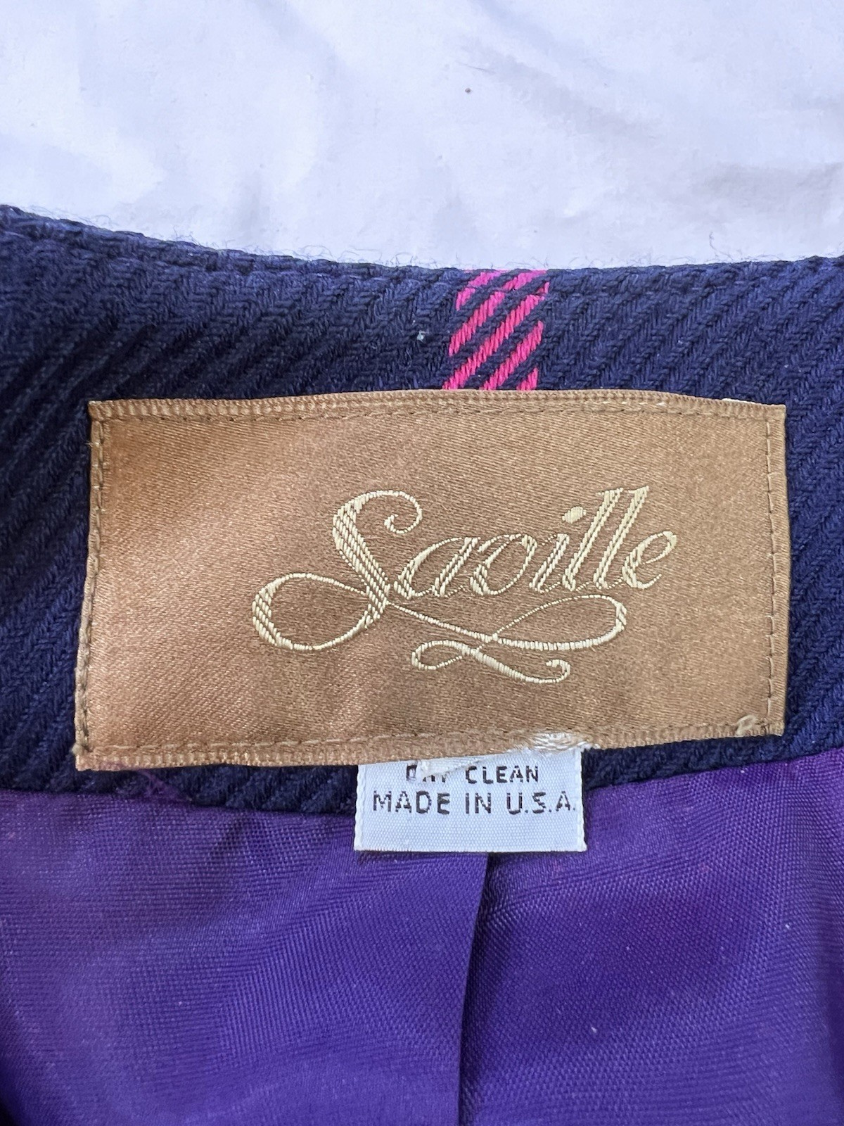 Vintage 80’s Saville Lined Jacket Blazer Tartan Plaid Blue Pink Sz 12 Large