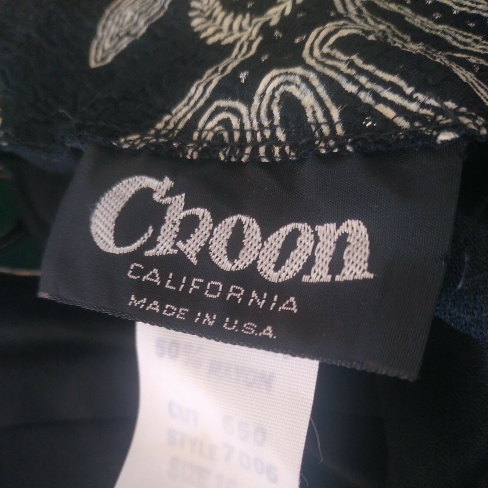 Vintage Black Prairie Dress by Choon California Puff Sleeves Made In the USA