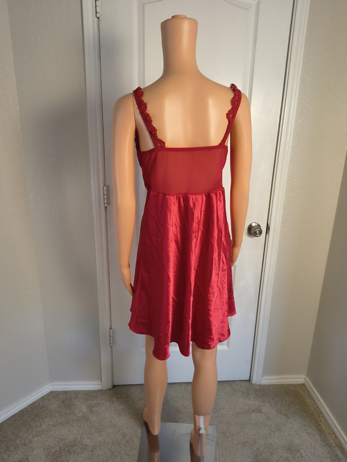 Vintage Victoria Secret Babydoll 90s Satin Lace Lingerie Size L Miracle Bra -P41