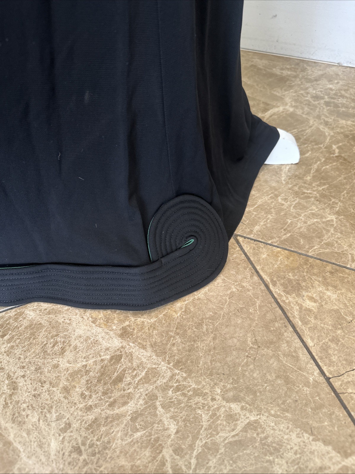 Mariano Toledo VTG Y2K Bias Cut Black & Green Jersey Low Neck Fishtail Gown 2