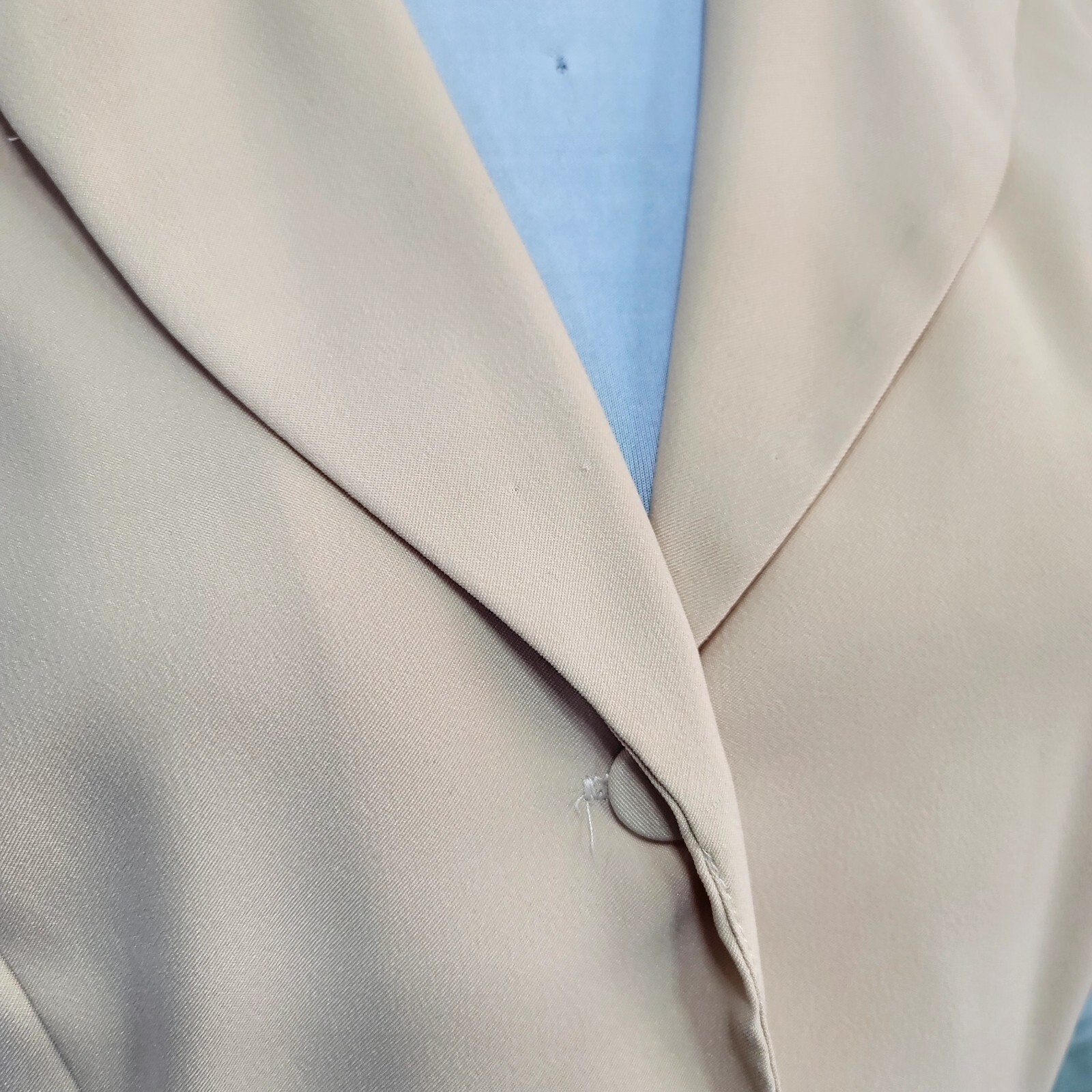 Vintage 90s Alyn Paige Womens 13/14 Cream Sleeveless Collared Vest & Pant Suit