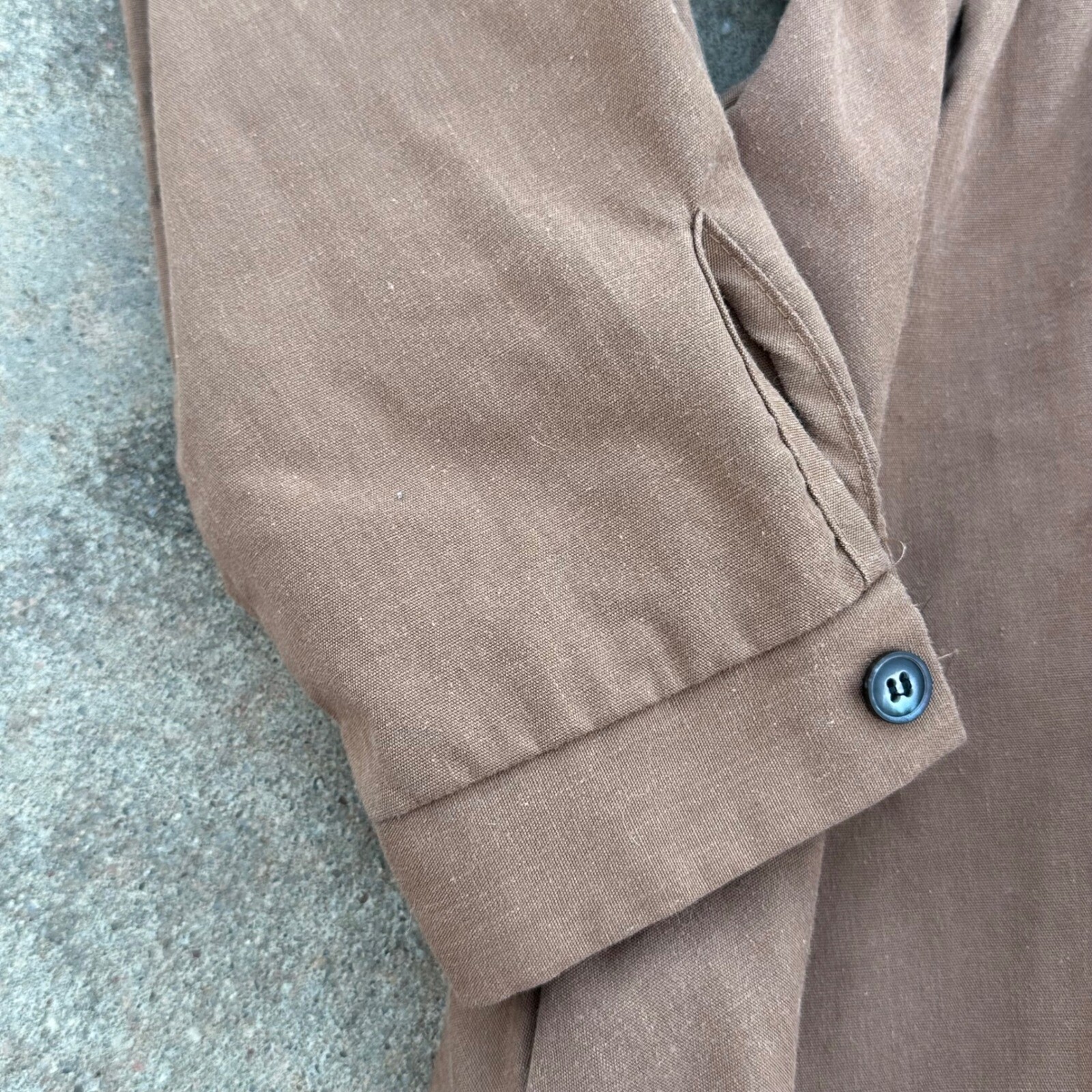American Shirt Dress Vintage 80s Shirt Dress Collared Pockets Brown Size 10P