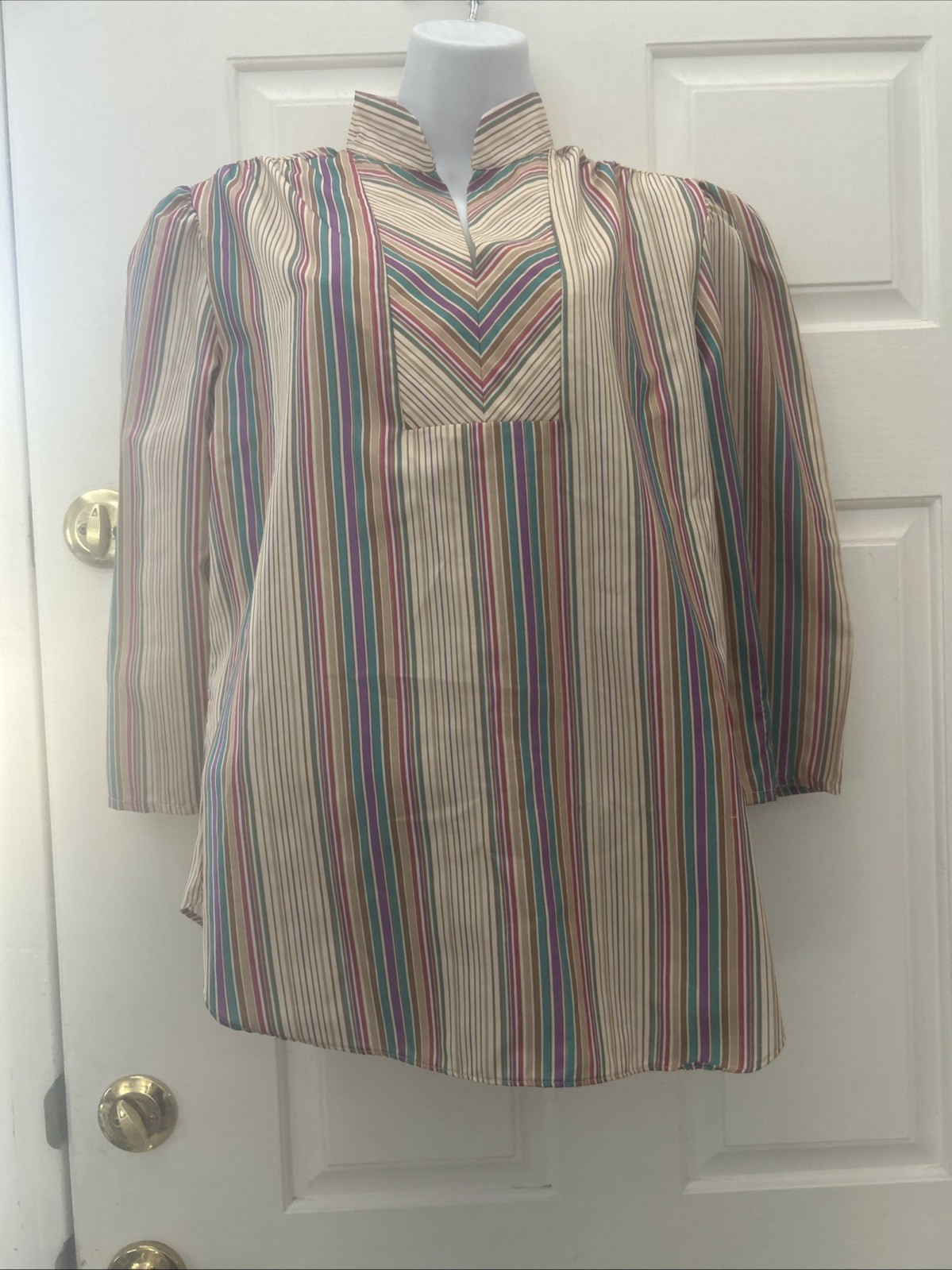 Vintage Colorful Shirt Top Blouse by Sears The Fashion Place Medium Tunic