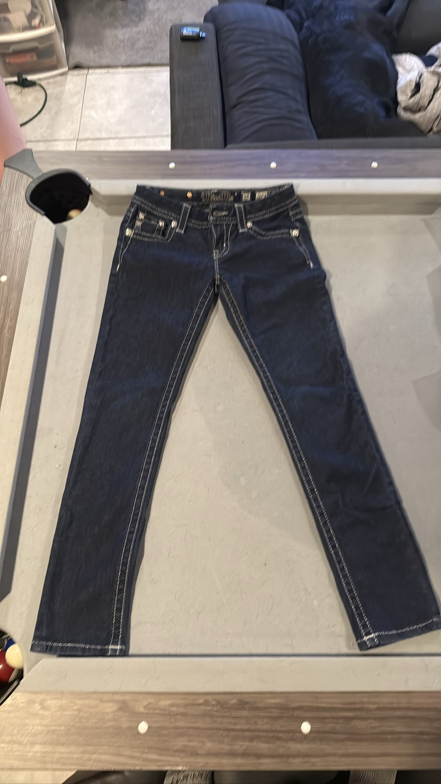Miss Me Women’s 24 Boot Cut Dark Wash Bling Stretch Jeans