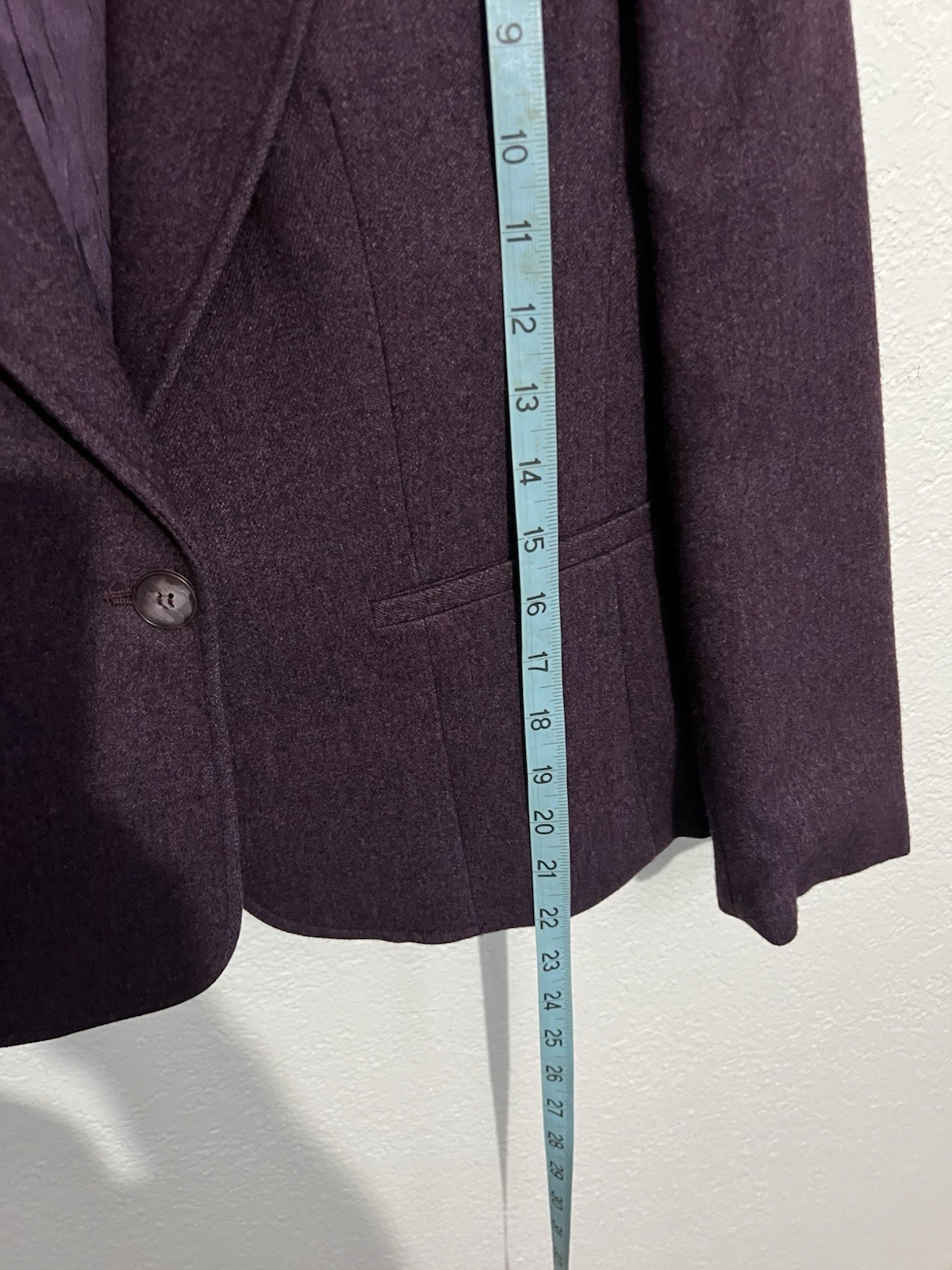 Vtg Sm Wool Skirt Suit Plum Purple Blazer Midi Skirt 2 Piece Set