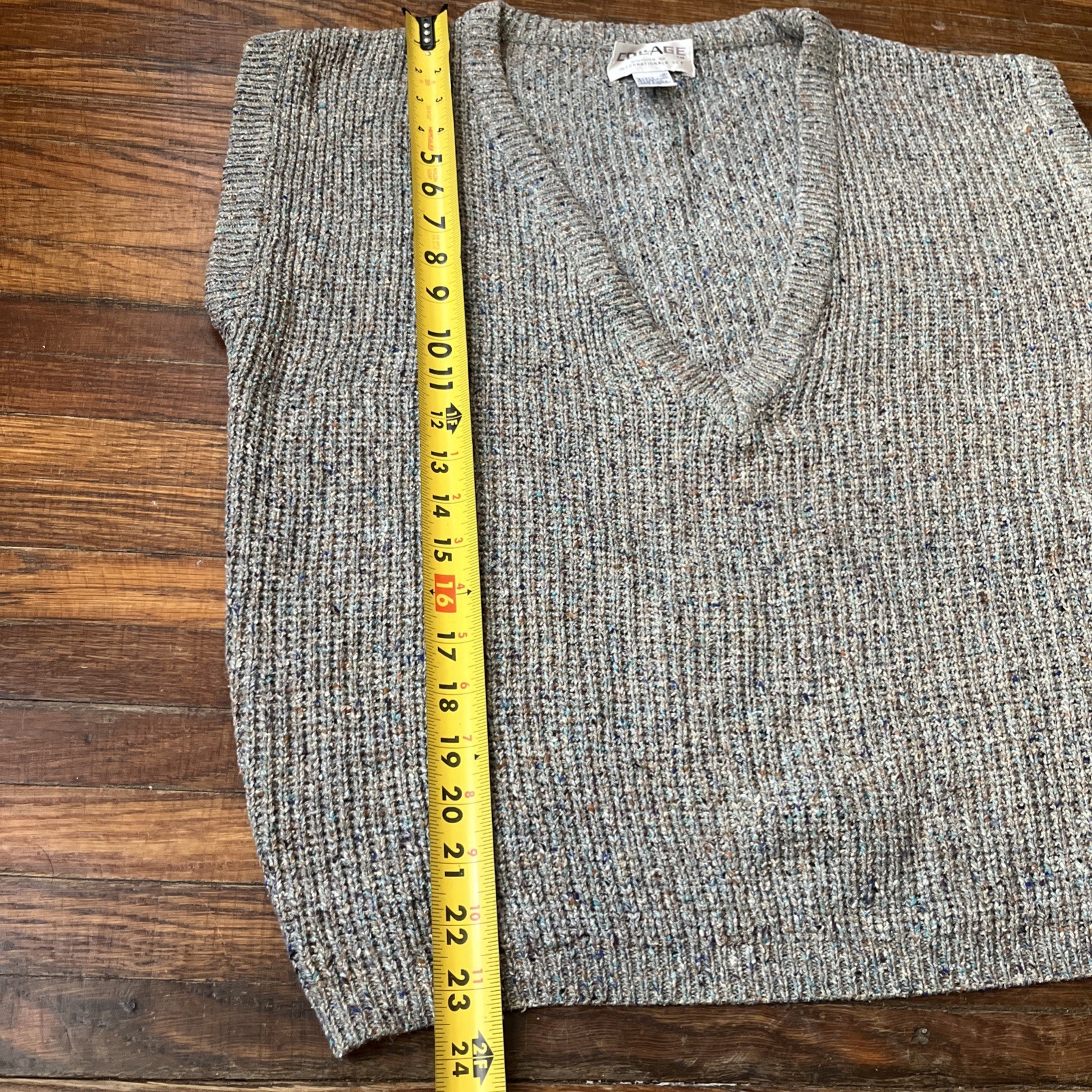 Vintage Collage Knit silk and wool vest Women’s Small Gray