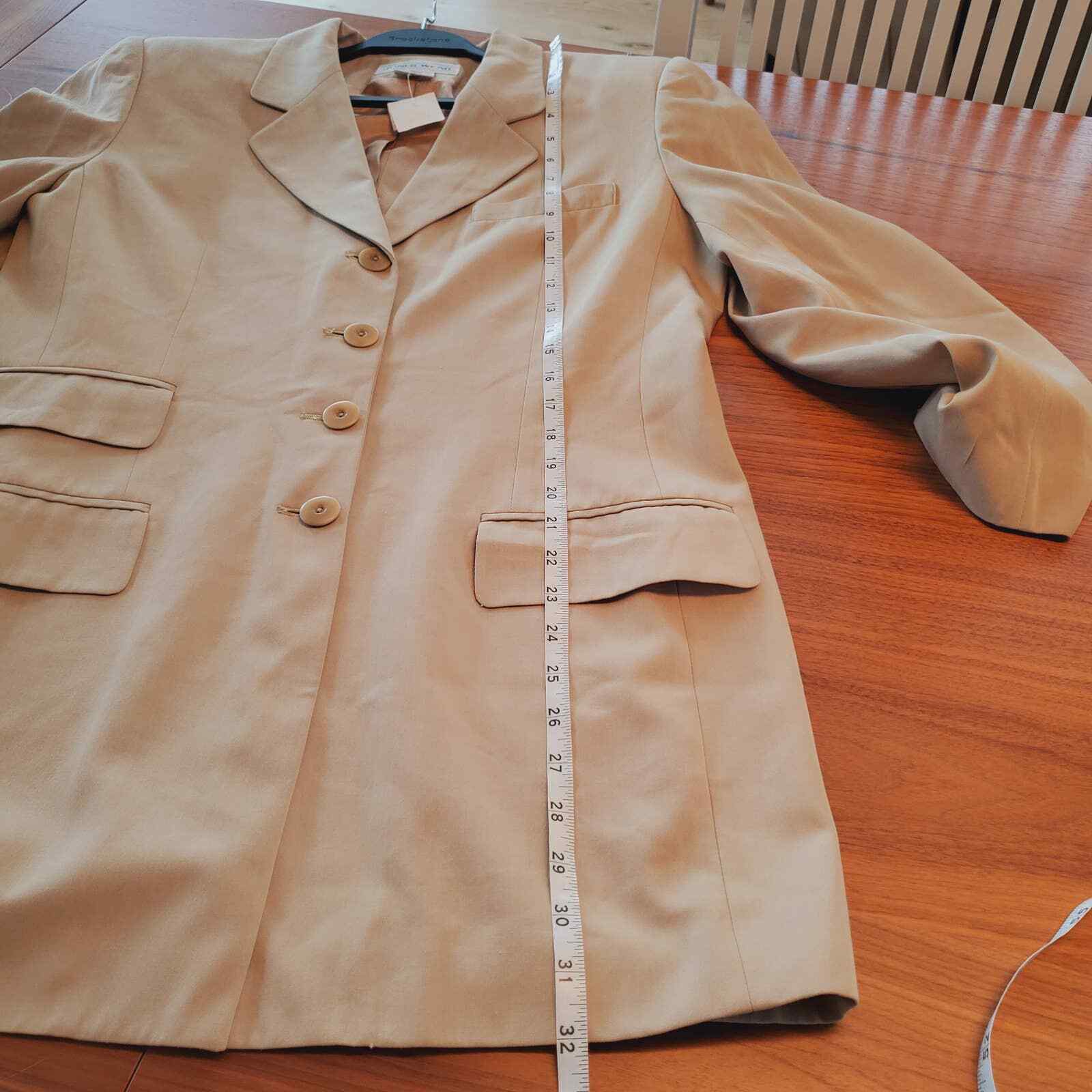 Jones Wear Vintage NWT Oversized Women’s Blazer Single Breasted Sz 12 Tan Retro