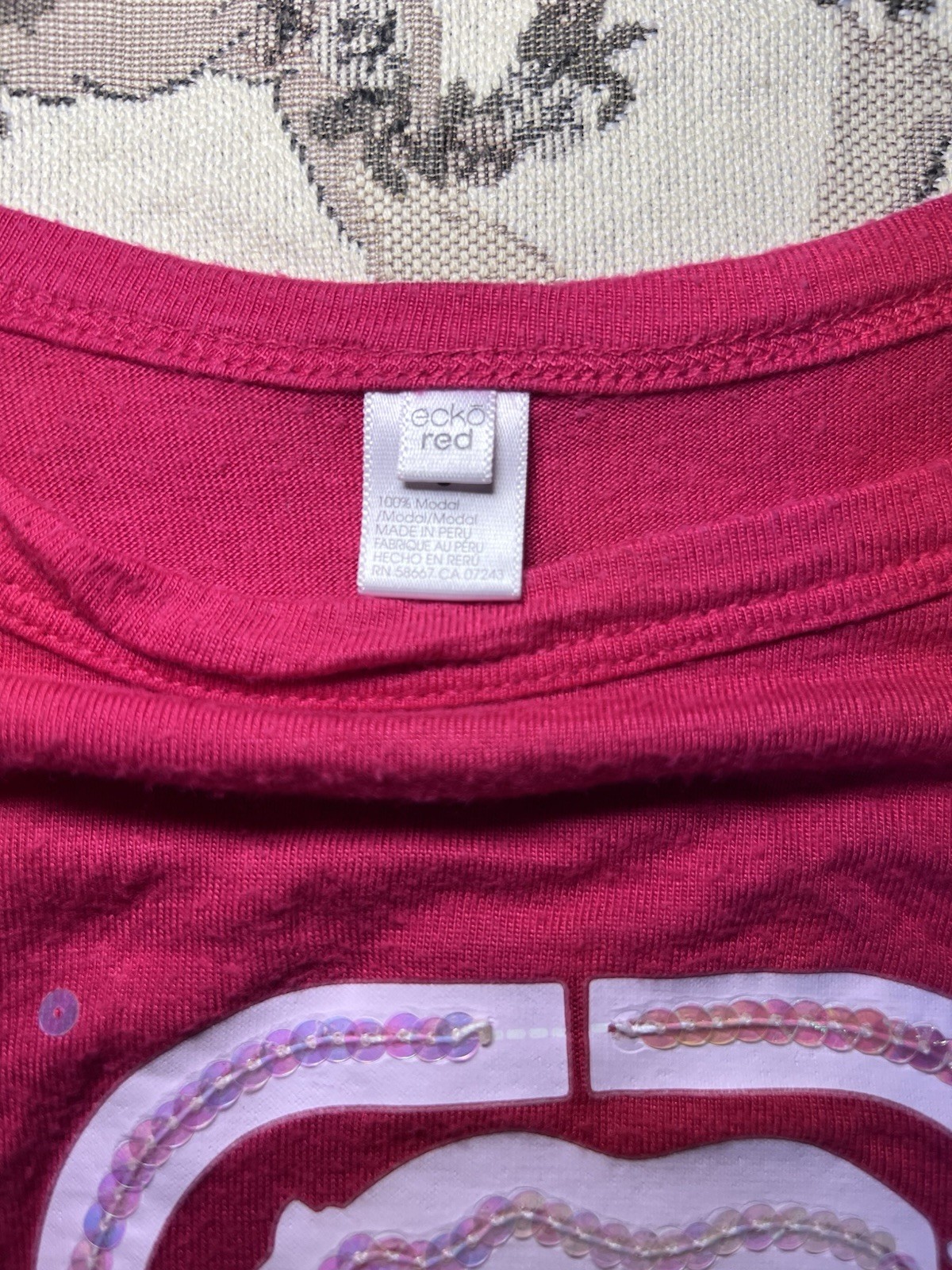 Vintage Y2K sequin Magenta Ecko Red Cinched RARE women’s Small