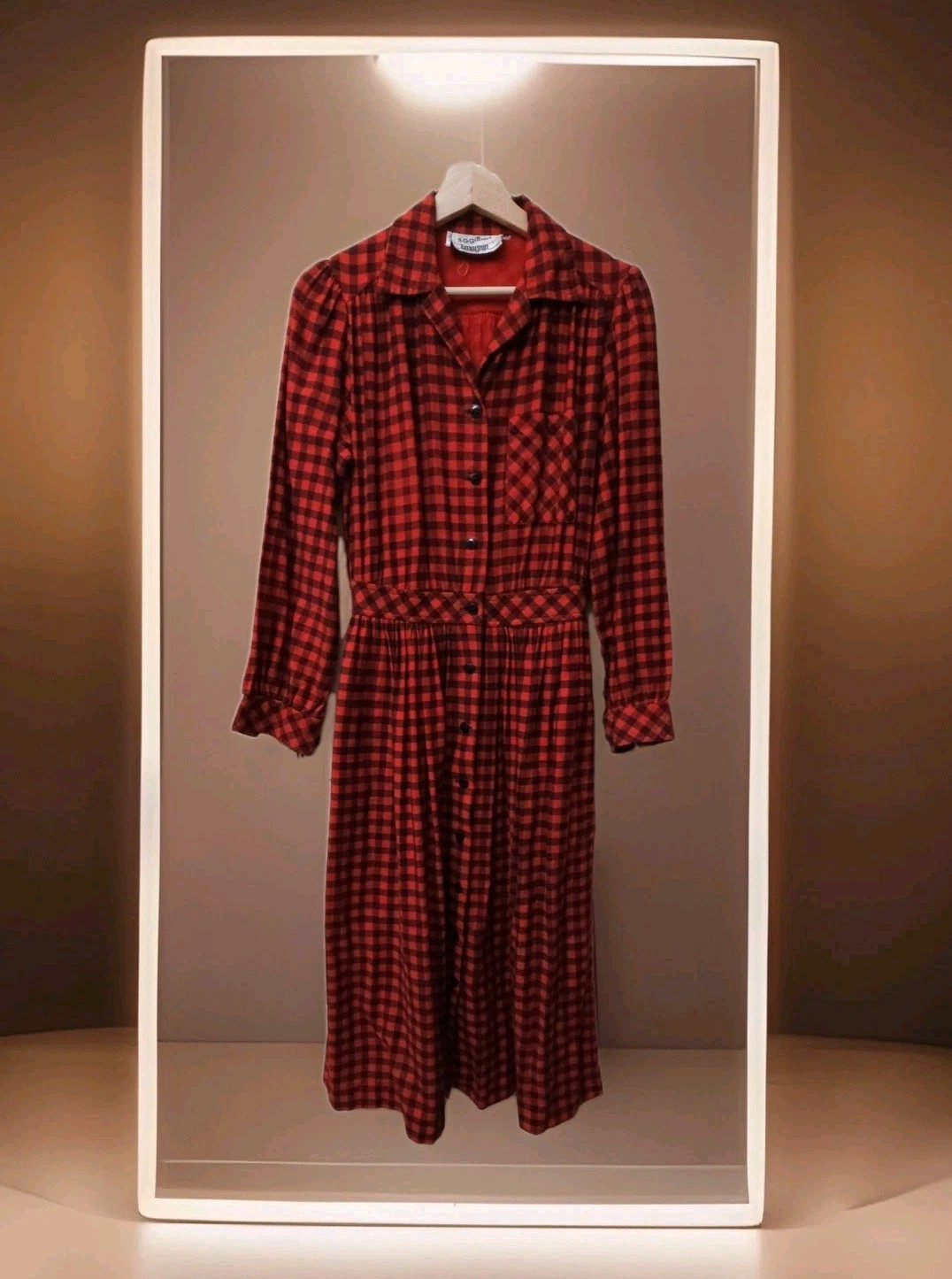Vtg 80’s S.G. Gilbert I.magnin Plaid Button Cotton Shirt Dress Size 6
