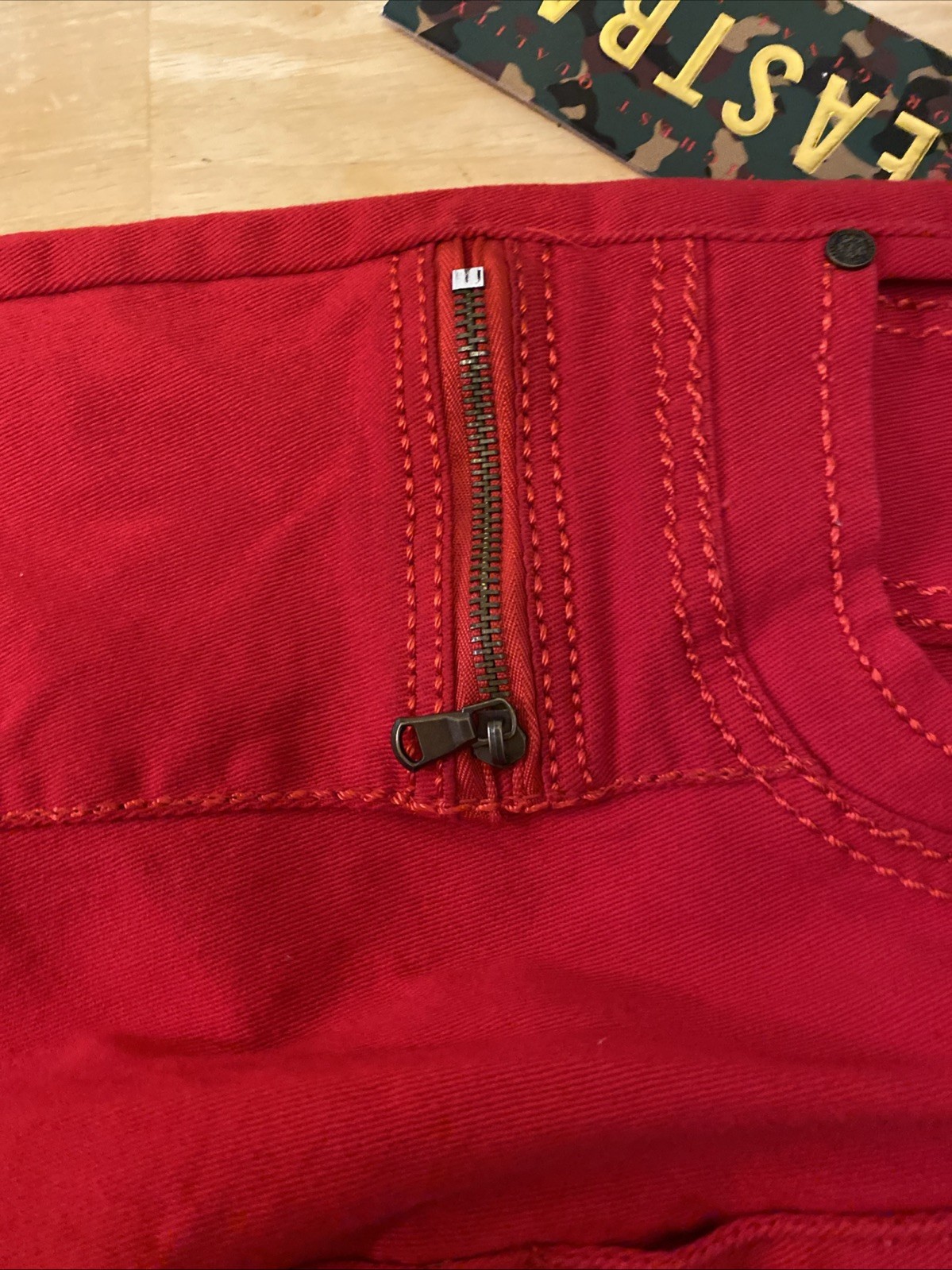Vintage Eastbay Denim Jeans Pants NOS NWT Red Size 30