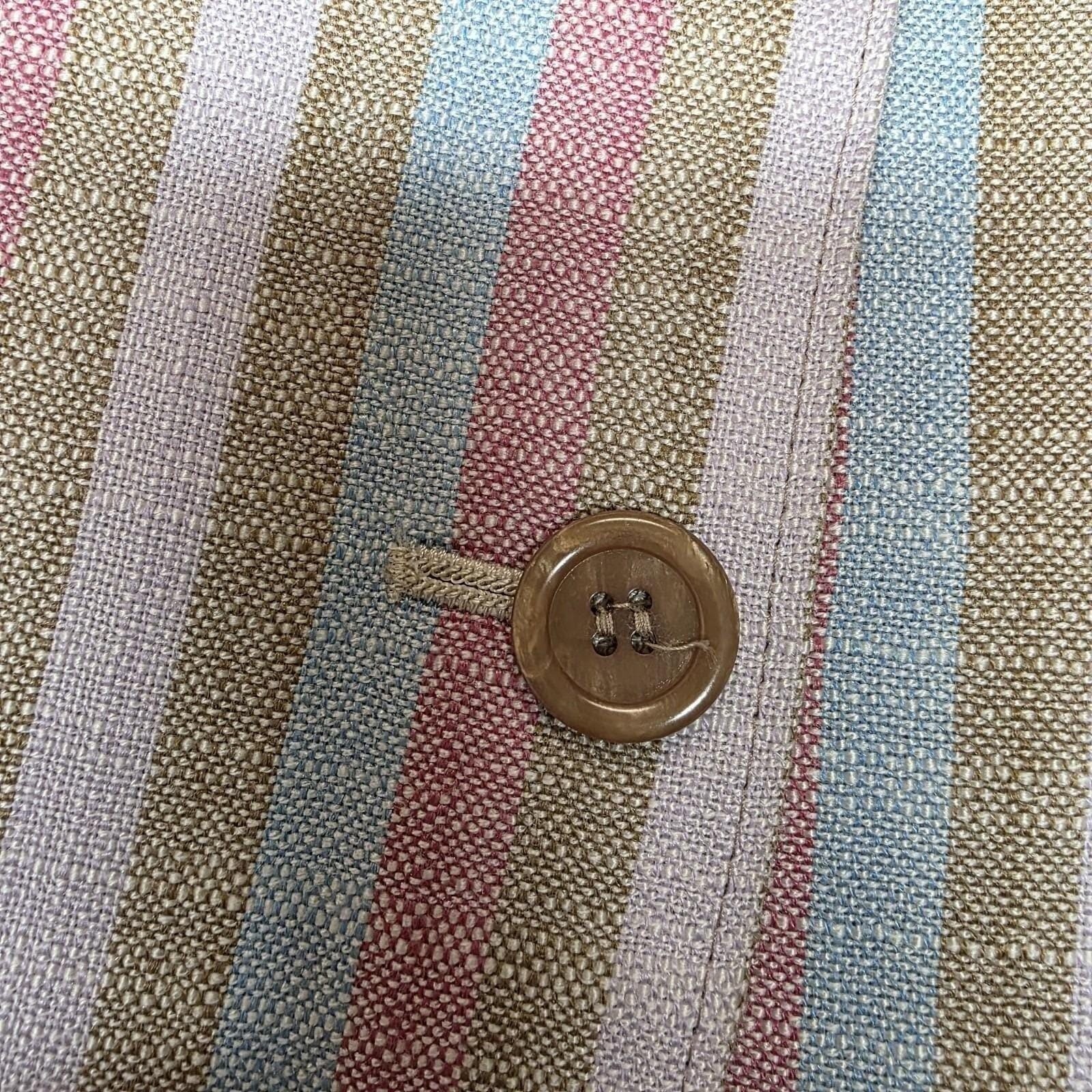 Blazer Jacket Size 12 Queens Way Fashion Pastel Striped Japan Moonstone Brooch