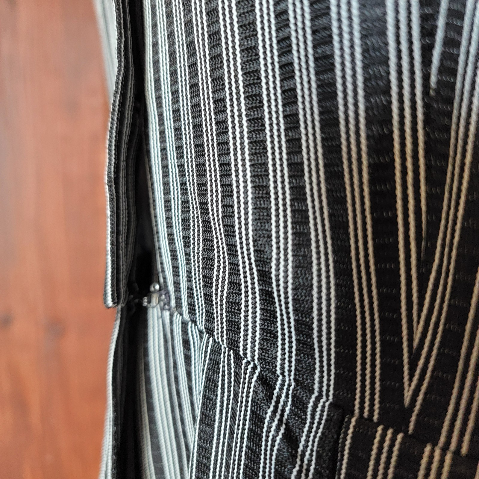 Vintage Miss Marilyn of Dallas 50s Black & White Striped Dress Collared Buttons