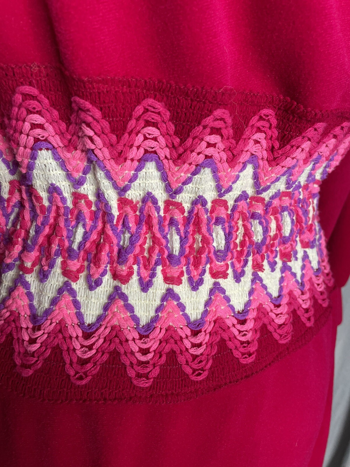 Vintage At Home Wear for Van Raalte Pink 70s Hostess Dress Robe Embroidered Trim