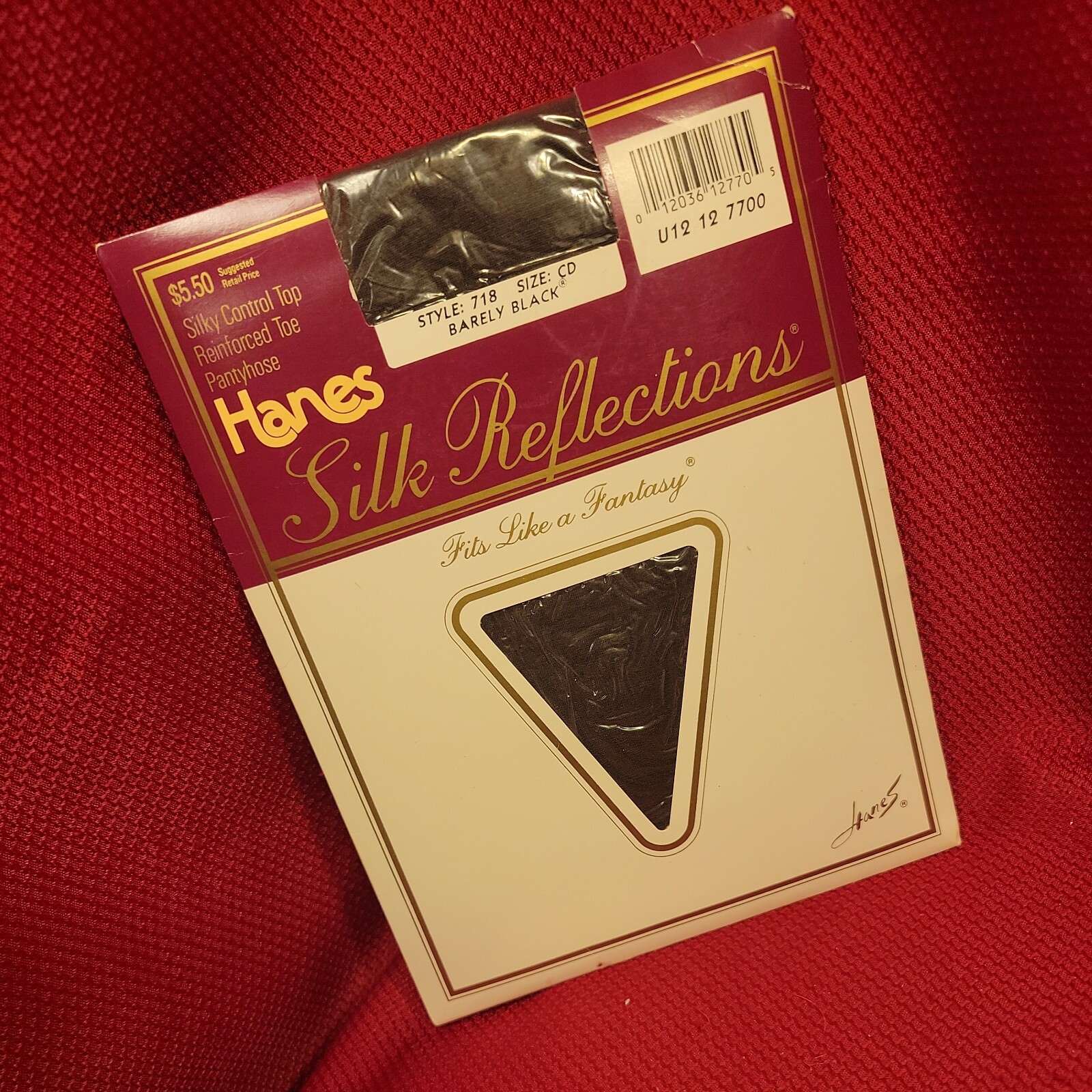 Hanes CONTROL TOP Pantyhose SILK REFLECTIONS cd Barely Black 718 Vintage nylons