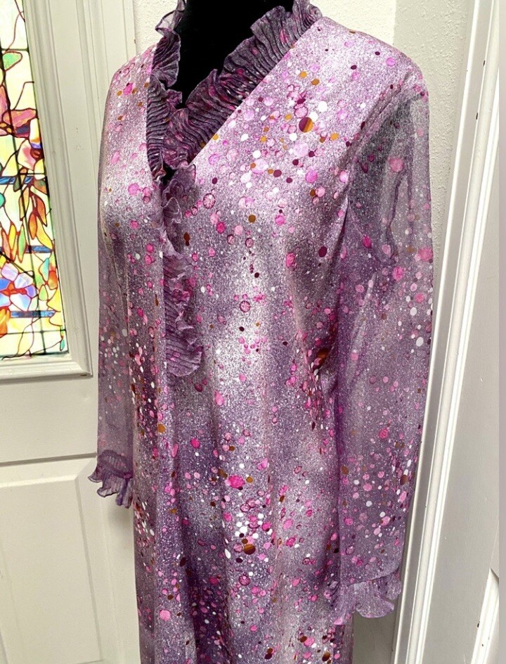 Beautiful Vintage 1970’s Umbo By Parues Feinstein Lavender Dress