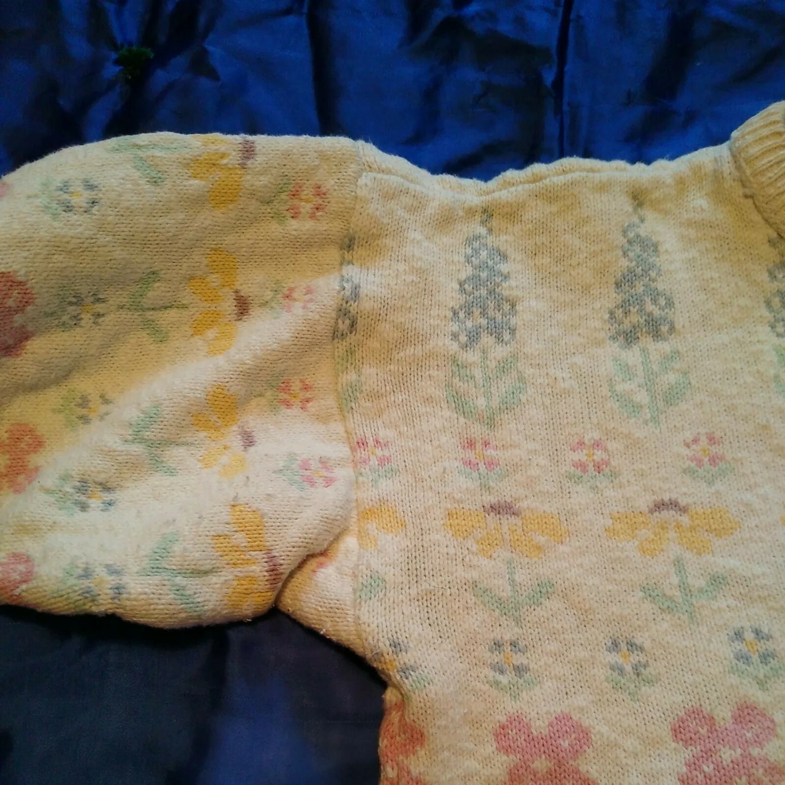 Vintage TULCHAN Cotton Pullover SweaterPastel Multicolor Sz M Blue YellowPink…