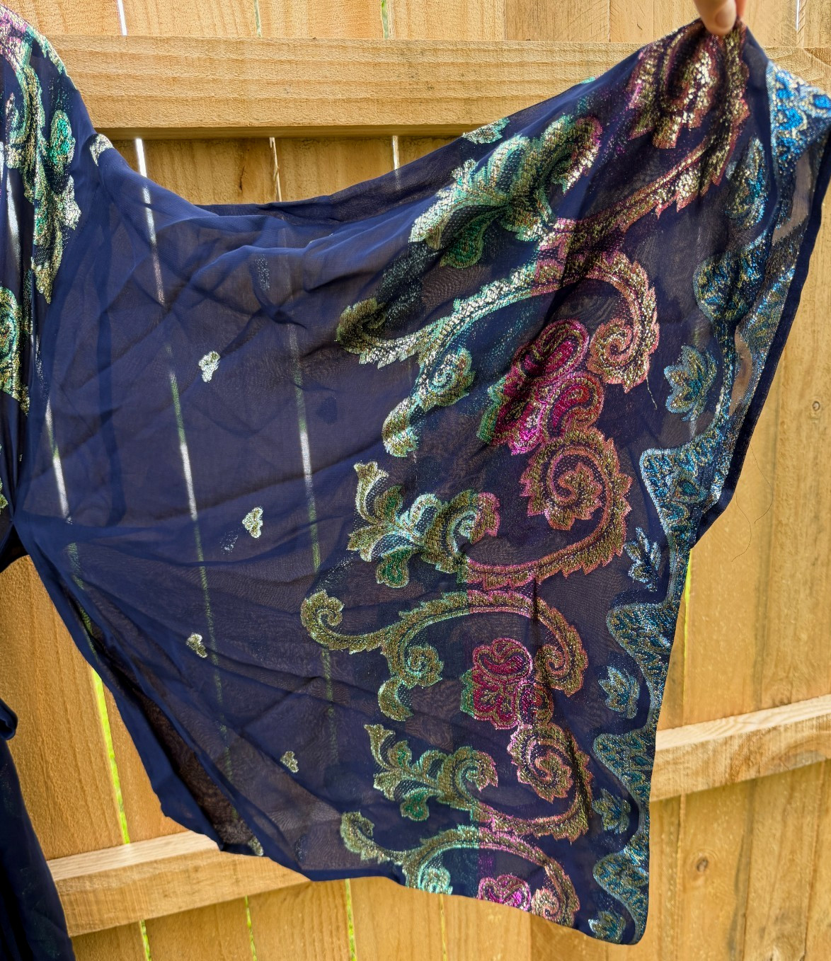 Victoria’s Secret Robe Sheer Colorful Metallic Glamorous Elegant Stunning Vtg!