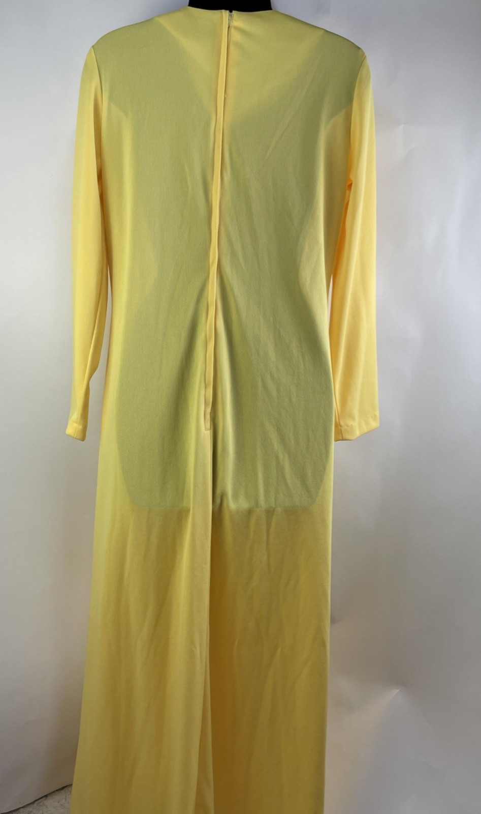 Vtg 70’s 100 Parkhouse Dallas Maxi Lounge Dress V Neck Polyester Size 12