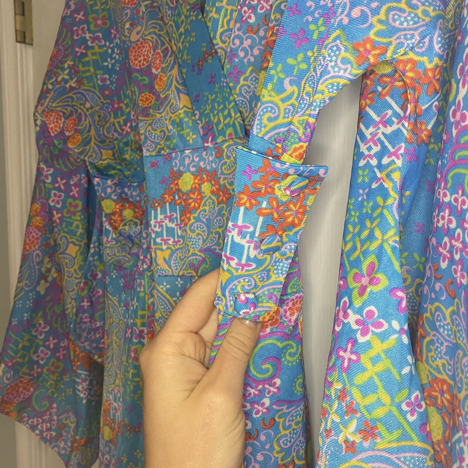 Vintage 1960s Retro Floral Kimono- Loungewear By Gossard