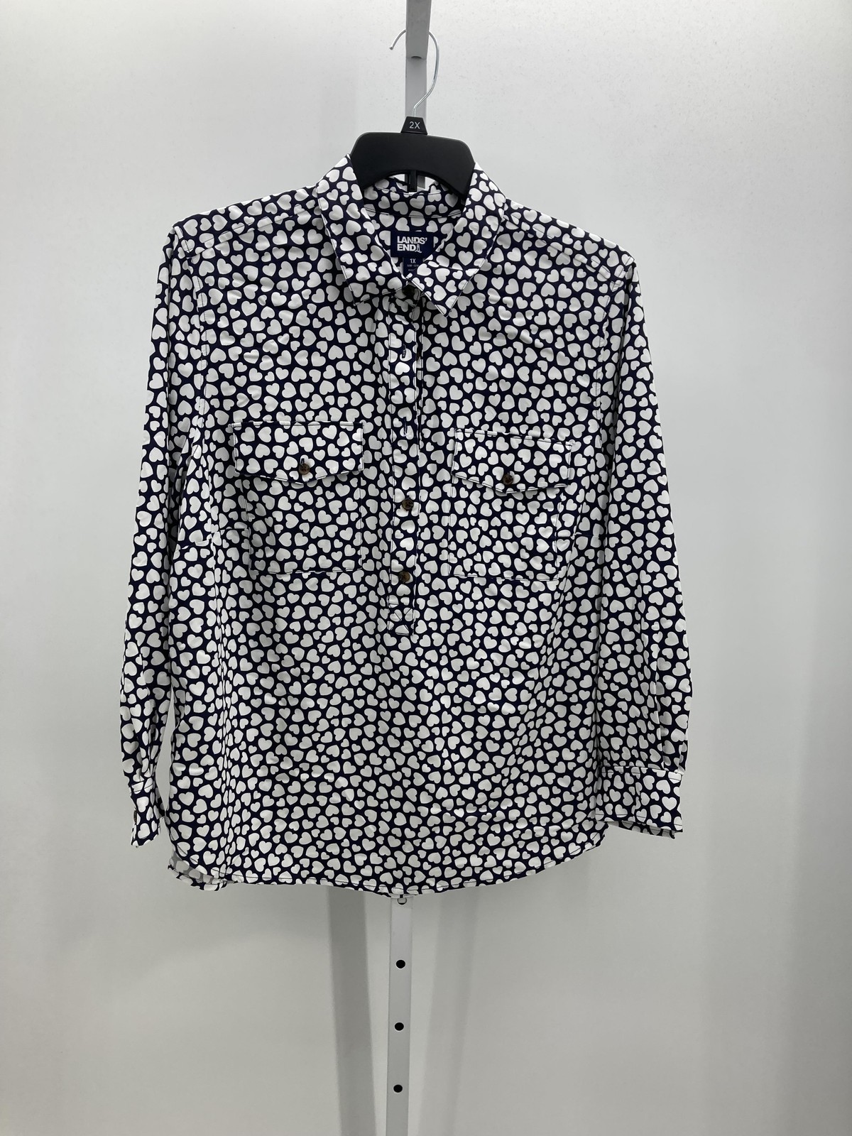 Lands End Size 1X Womens Long Sleeve Shirt