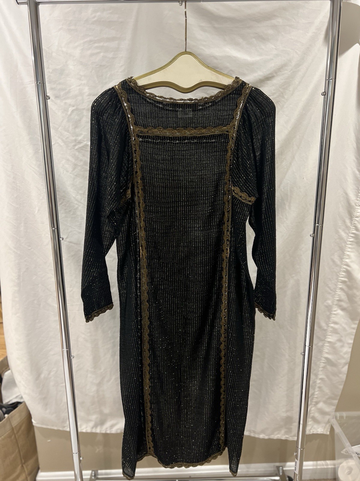 Vintage Geoffrey Beene -Saks Fifth Avenue Metallic/Gold /Black Evening Dress