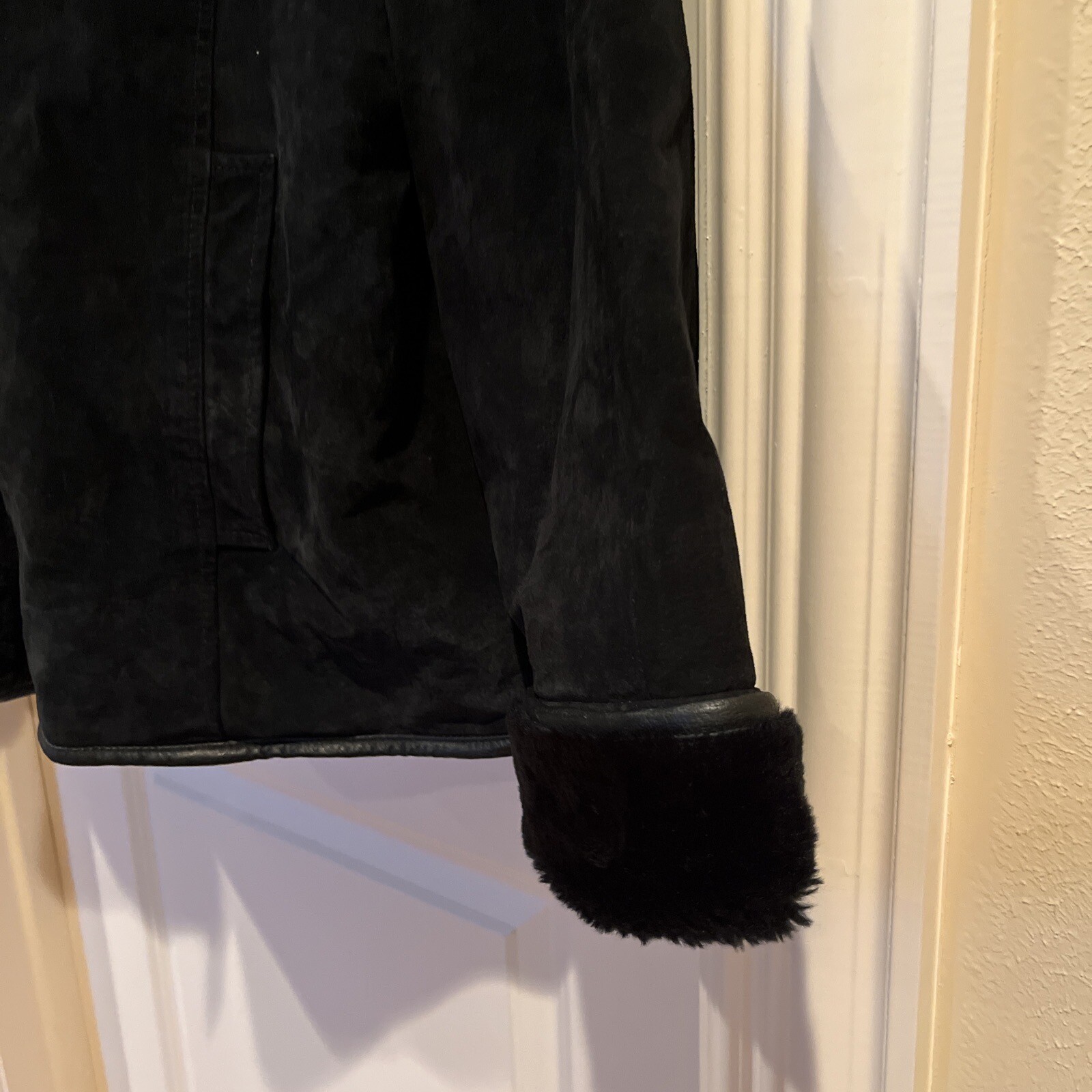VINTAGE RARE VENEZIA SUEDE FAUX FUR LINED JACKET Y2K 90’s GRUNGE SIZE 18 / 20 2X