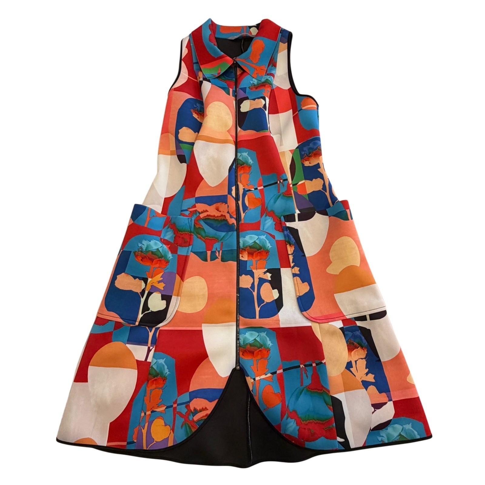 Rare Clover Canyon Designer Wearable Abstract Art Zip Pocket Dress USA Medium