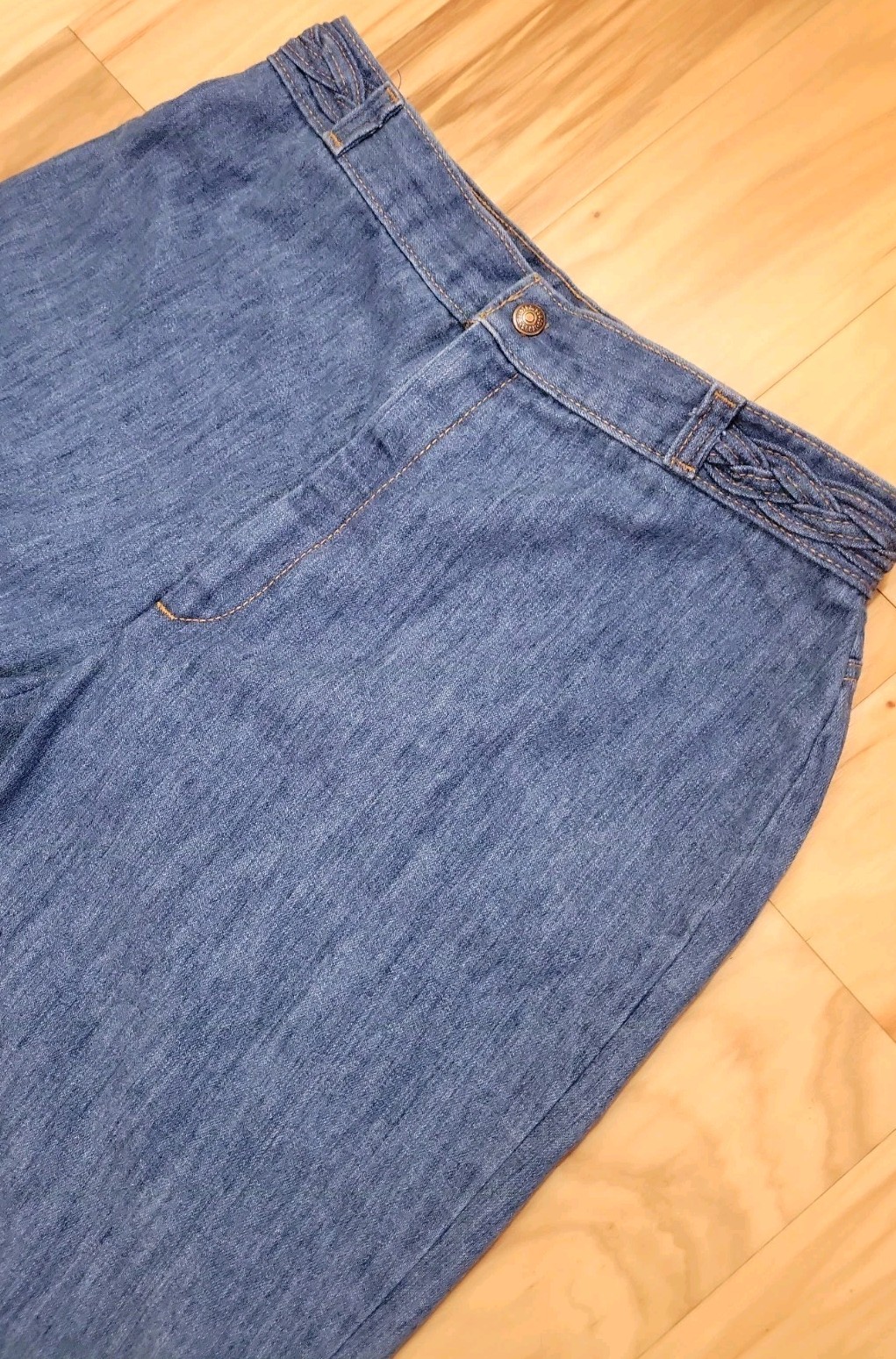 Vtg 70’s Levis Orange Tab Braided High Rise Chambray Denim Jeans Approx 29″ W