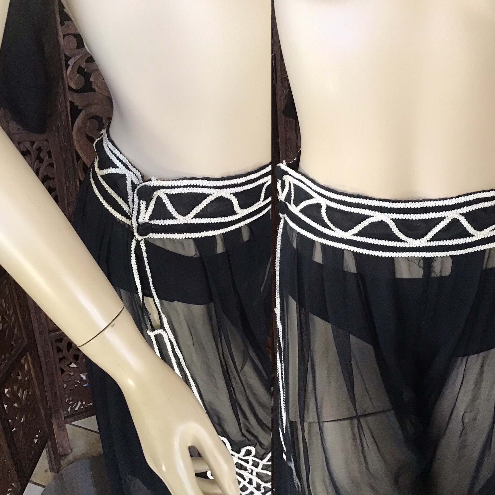 Vintage Sheer Black Harem Girl Lingerie Ensemble