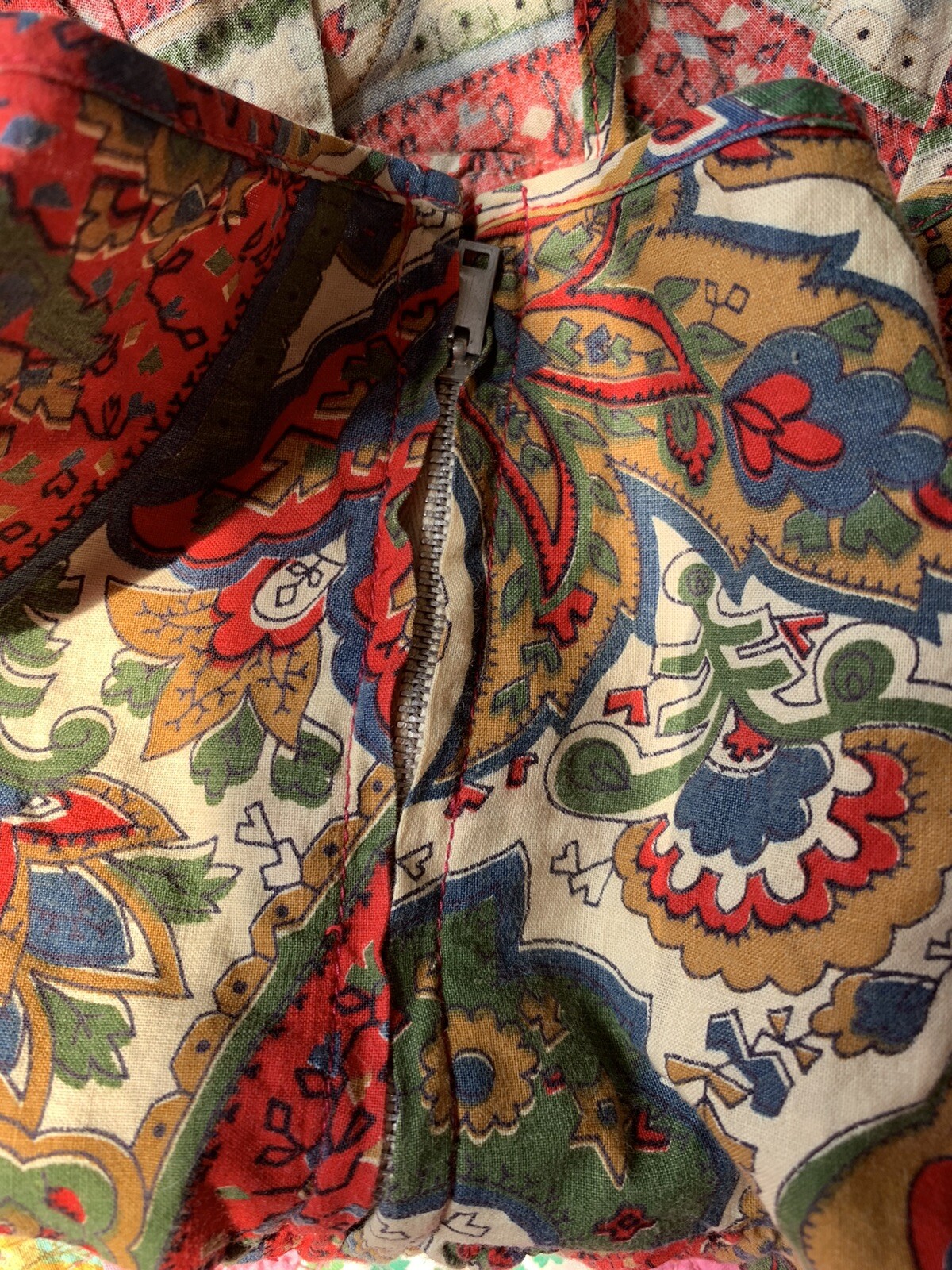 Vintage Kay Whitney By Huntington Dress Halter Paisley Ruffle Bottom Short