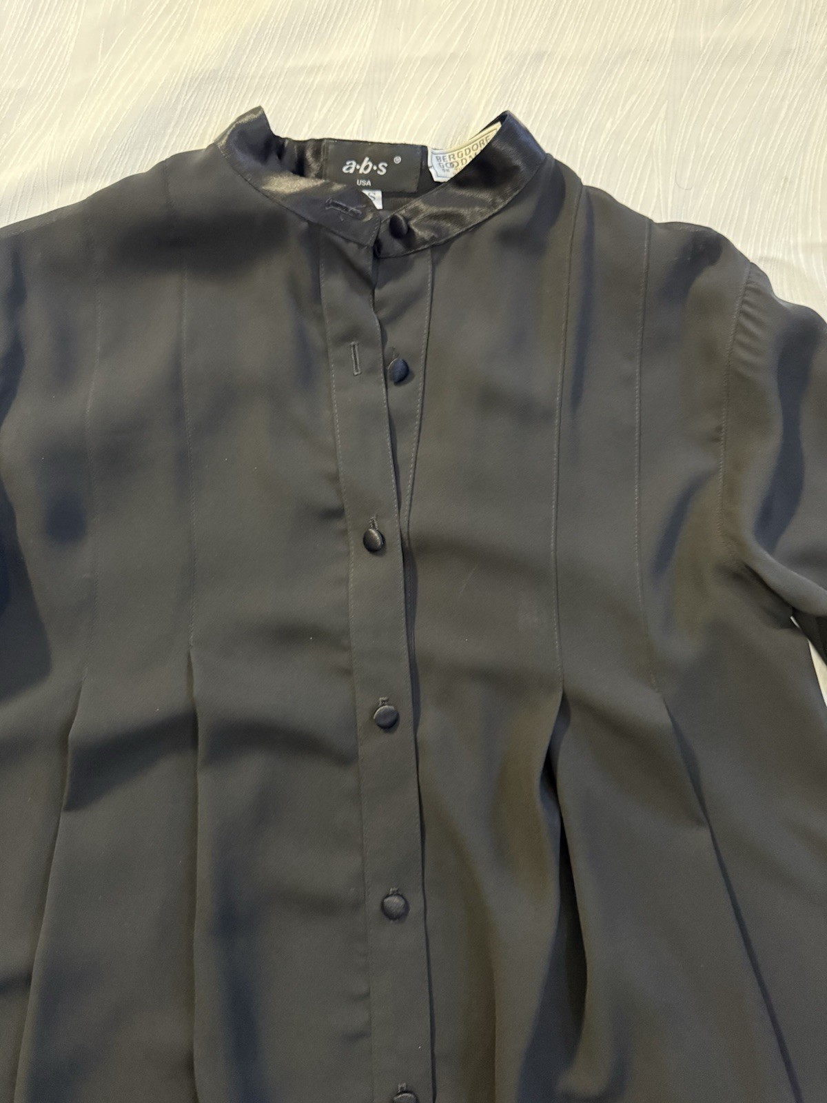 Vintage ABS by Allen Schwartz Black Oversized Tunic Shirt Dress Bergdorf Goodman