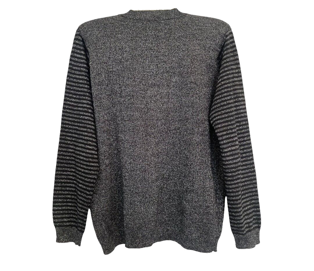 Vintage TERAZZO Metallic Fan Accent Pullover Lightweight Acrylic Sweater Size M
