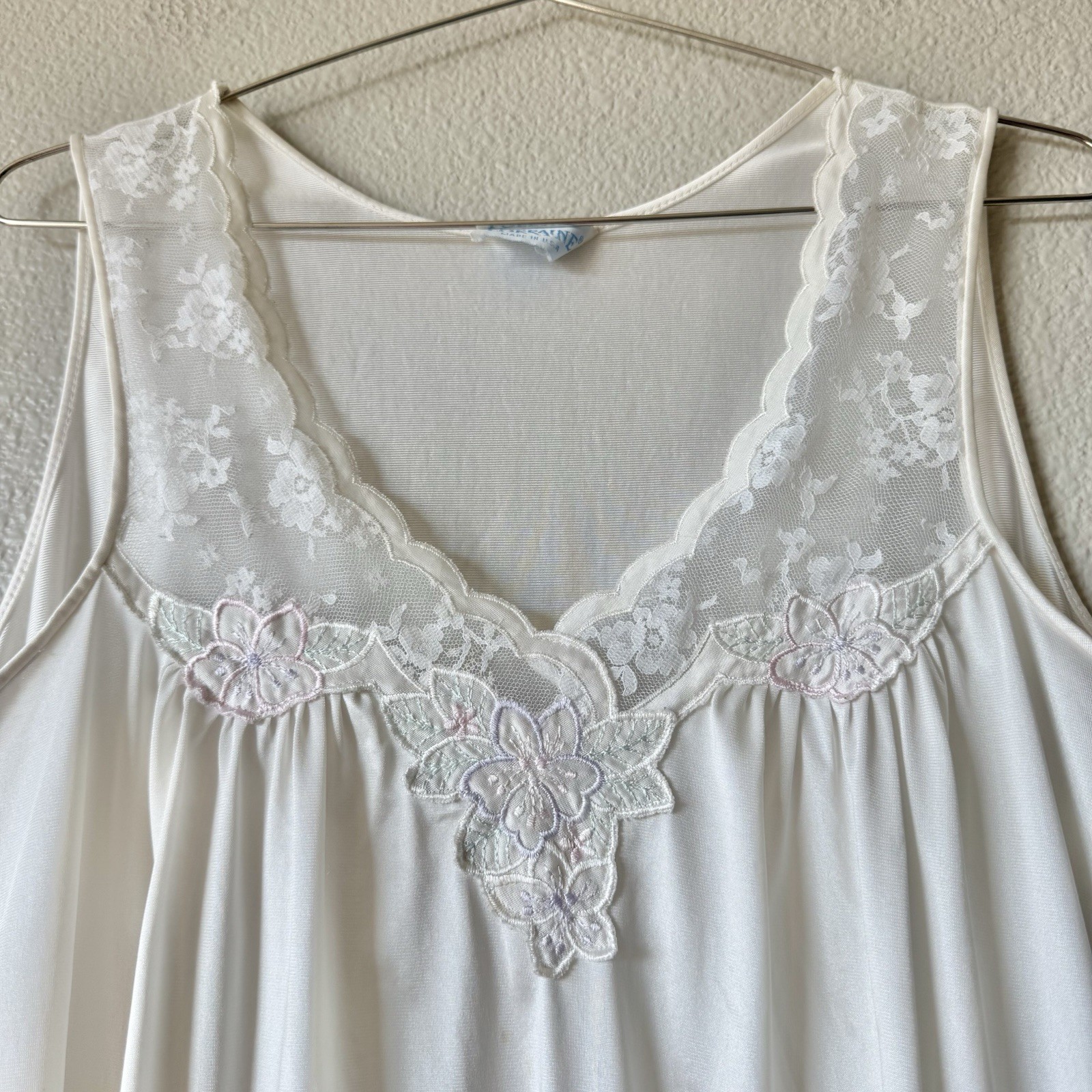 Vintage 80s Lorraine Nightgown Dress Size Large Cottagecore Dainty Babydoll Boho
