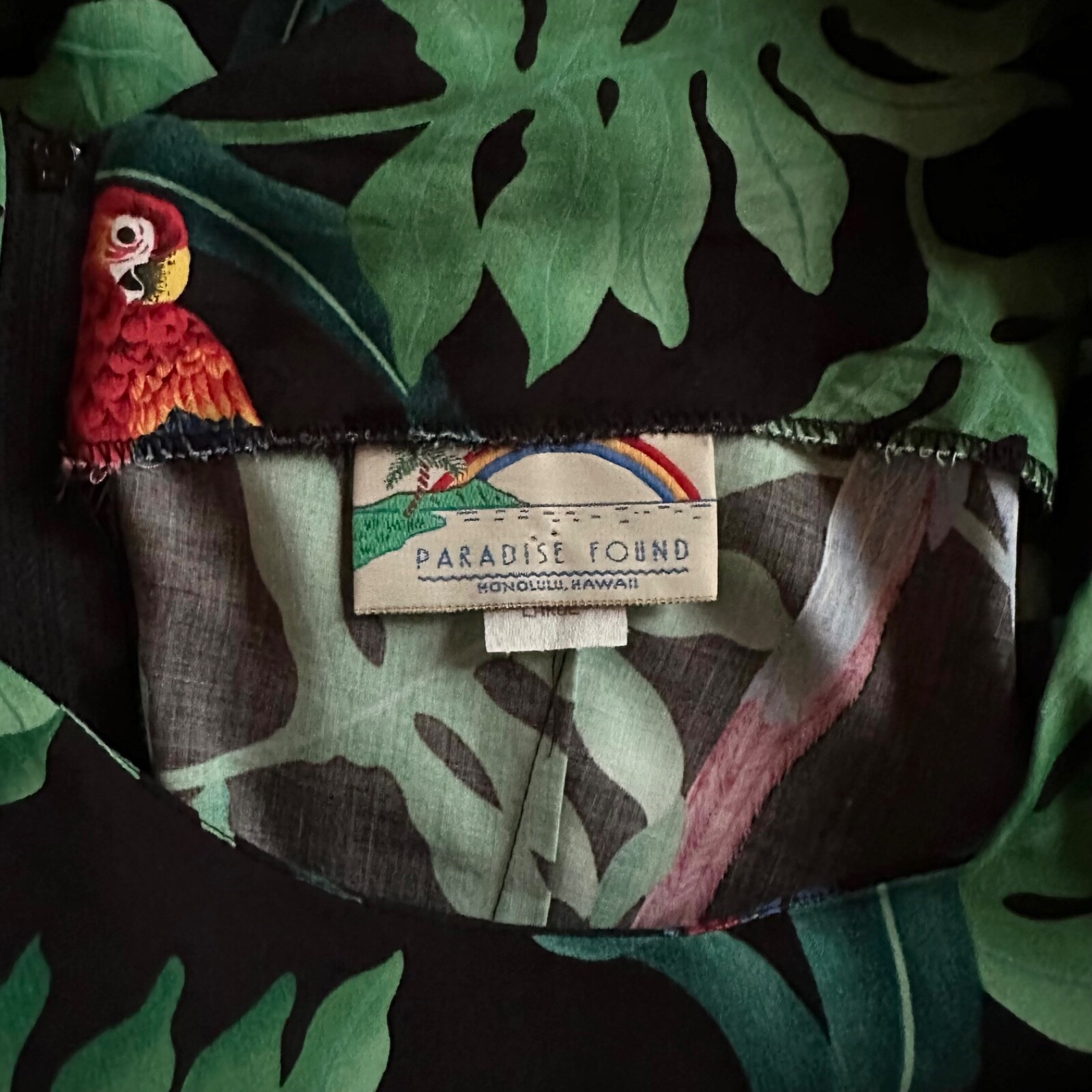 Vintage 1980s Magnum P.I. Hawaiian Tropical Parrot Mini Dress Paradise Found L
