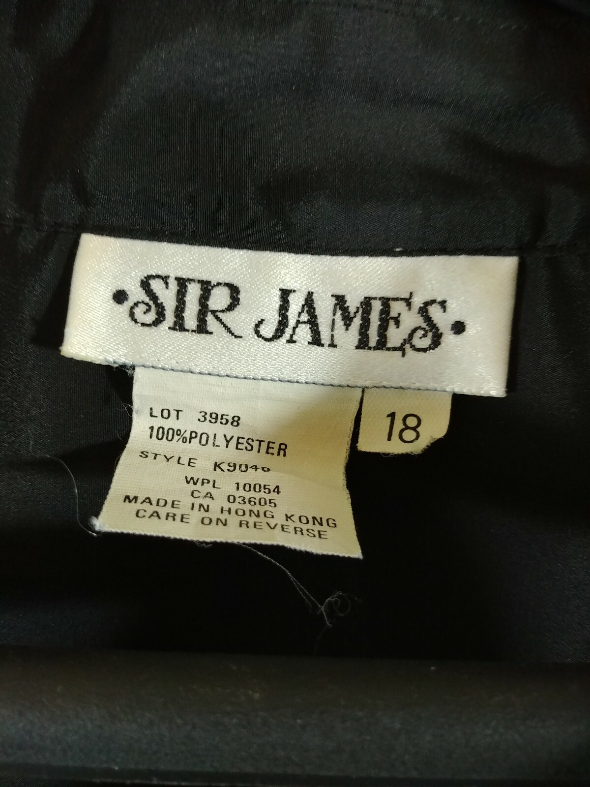 VTG 80’s Sir James Blouse, Size 18, Black, Elastic Waist, #1870