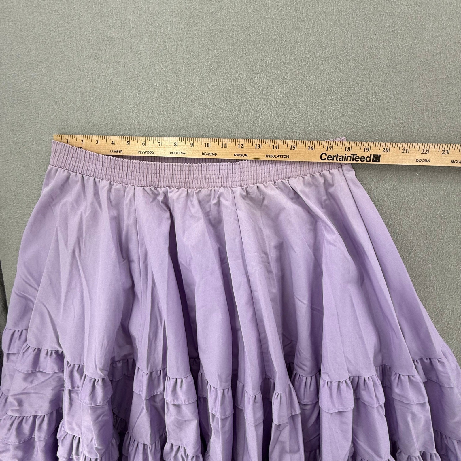 Vintage Square Dance Tiered Western Prairie Lavender Full Circle Skirt Blouse XL