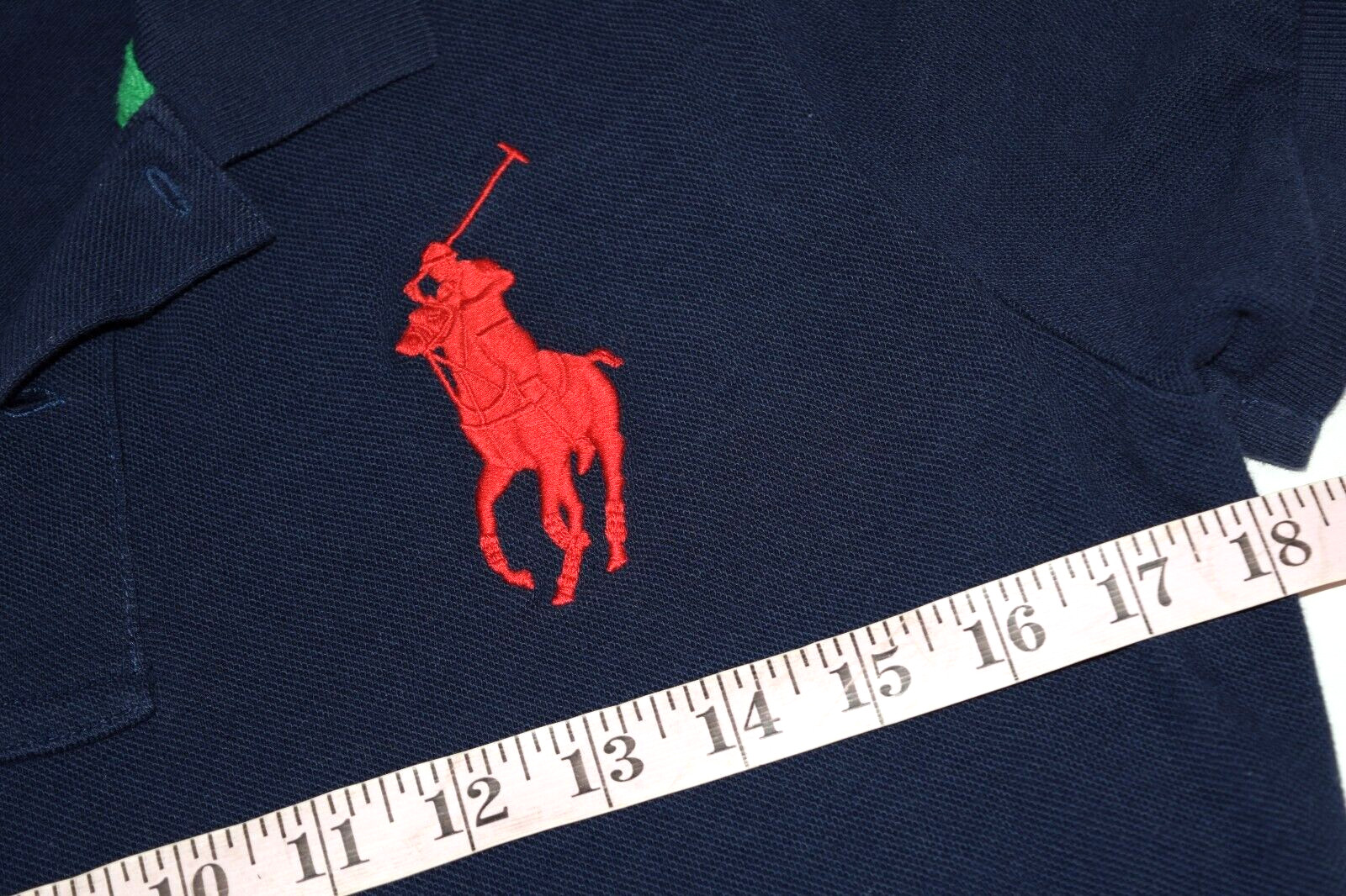 Vintage Polo Ralph Lauren Shirt Size L Y2K The Skinny Polo USA Flag Logo Black