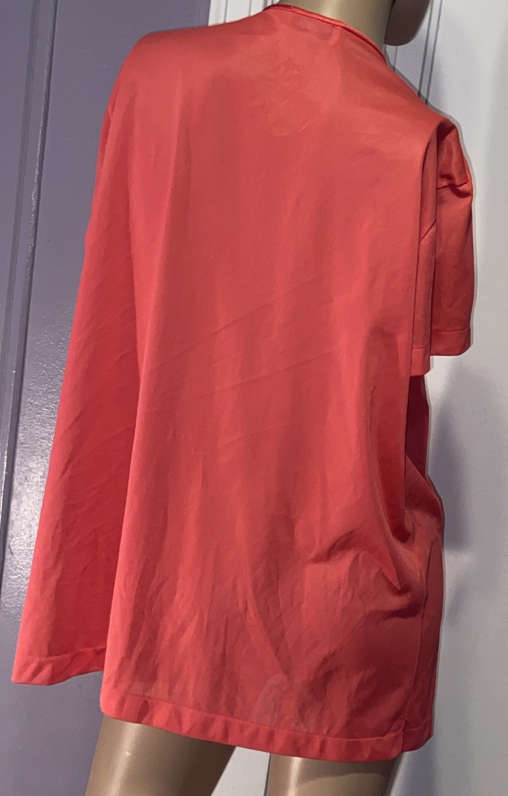 VANITY FAIR Ladies Hot Pink Nylon Satiny Embroidered Top Accent 2-Pc Pajamas M