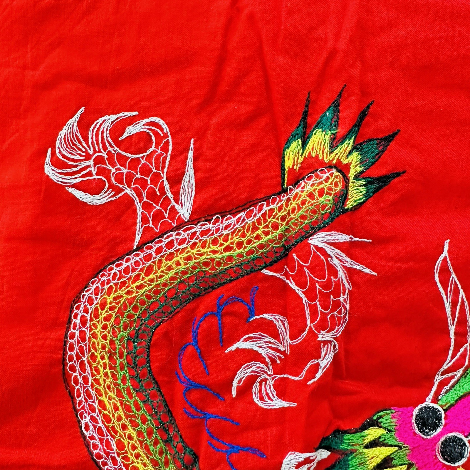 Vintage Embroidered Asian Vest Dragon Panda Frog Chinese Beautiful